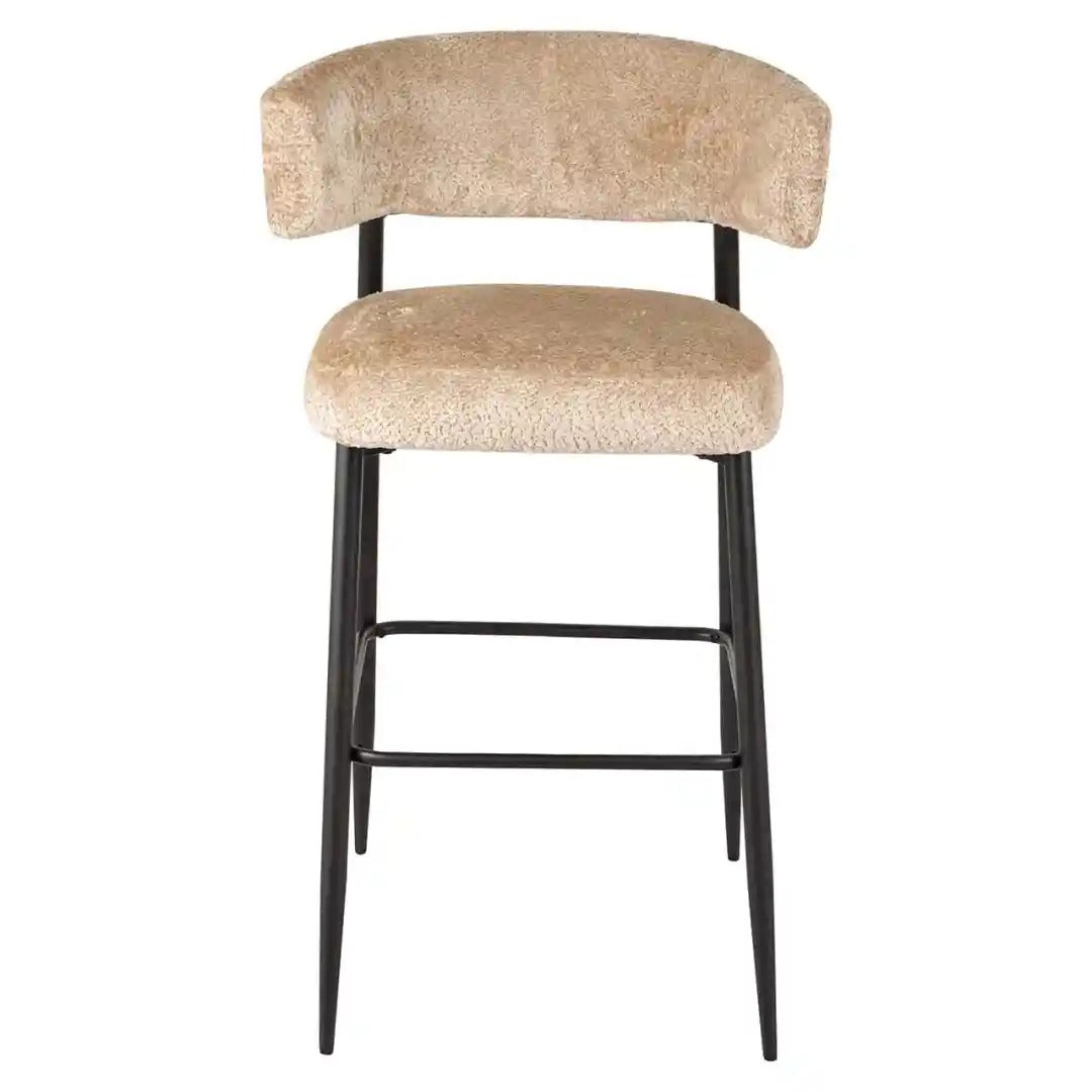 ROCHELLE bar stool set brown with black base