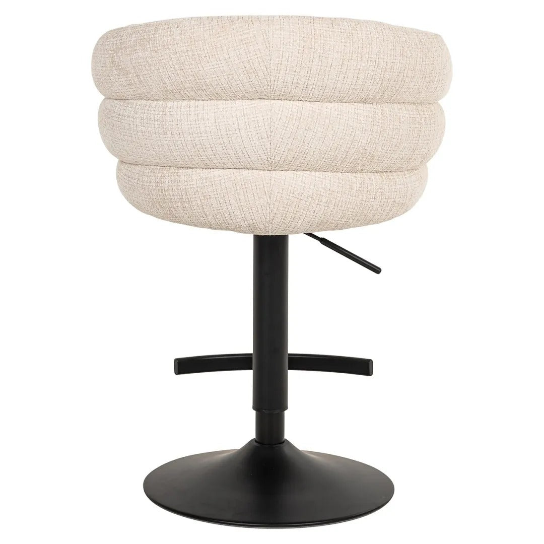 Beige bar stool NIKKI with a black base