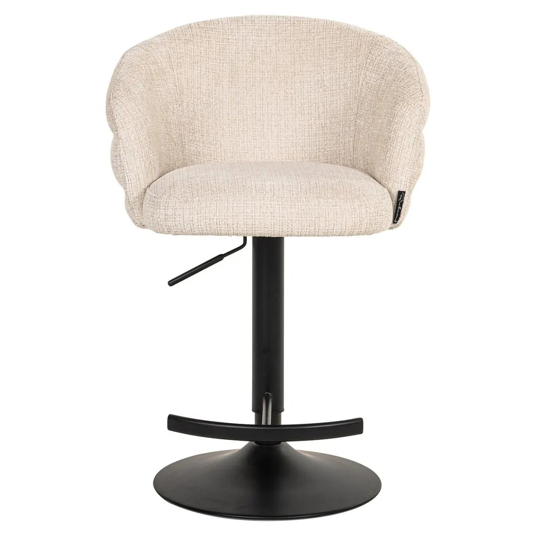 Beige bar stool NIKKI with a black base