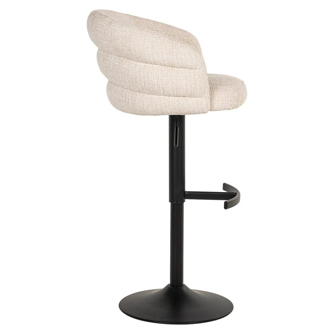 Beige bar stool NIKKI with a black base