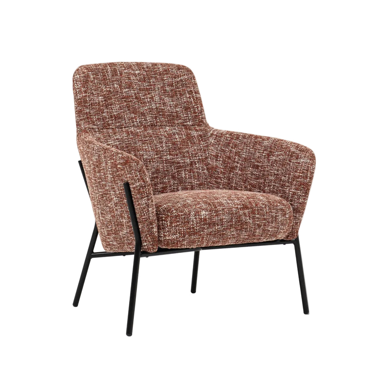 SLOT LOW upholstered armchair with metal base