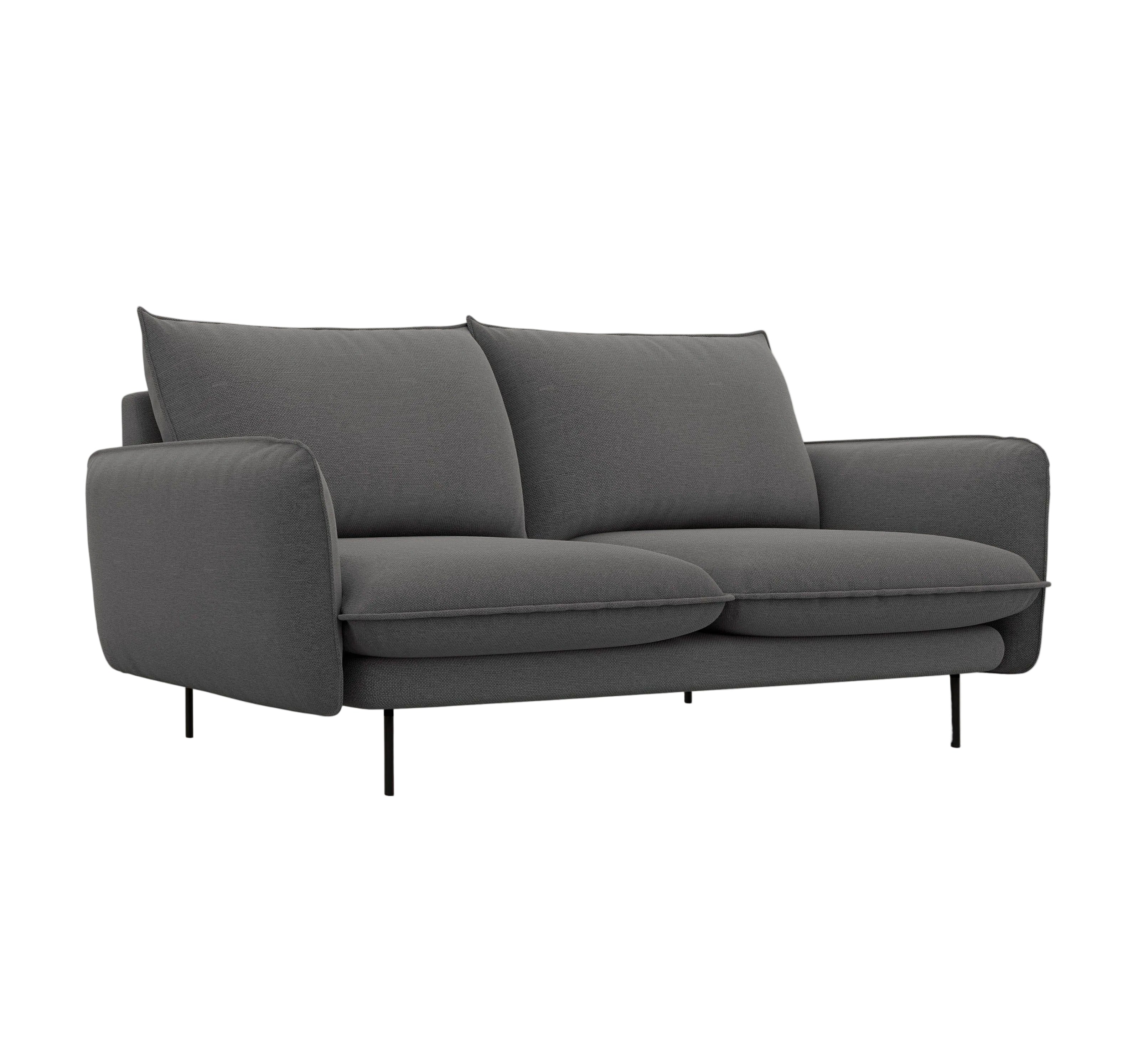 Sofa 2-osobowa VIENNA ciemnoszary z czarną podstawą Cosmopolitan Design Eye on Design