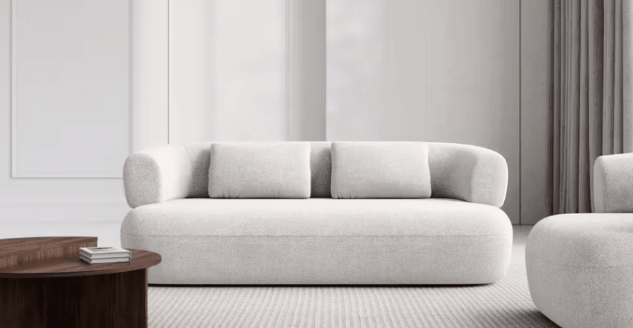 Sofa 3-osobowa ALDRIN biały boucle Windsor & Co Eye on Design