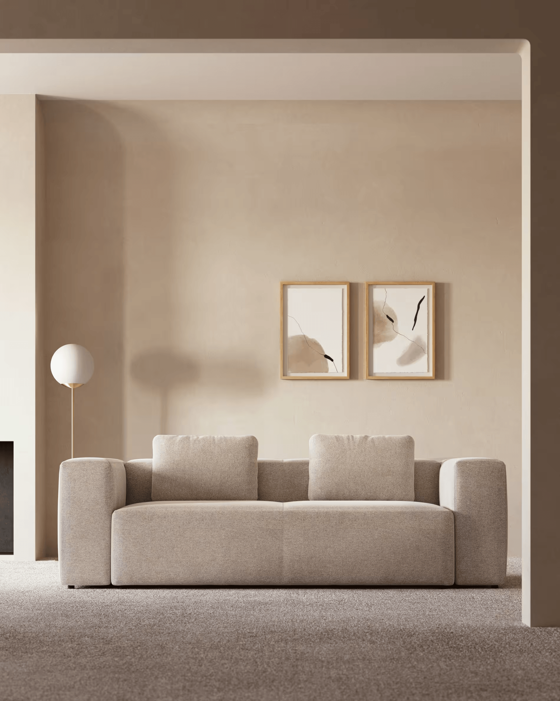 Sofa 3-osobowa BLOK beżowy szenil La Forma Eye on Design
