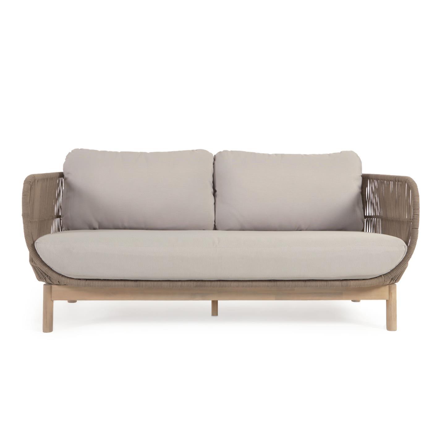 Sofa 3-osobowa zewnętrzna CATALINA beżowy z wykończeniem z litego drewna La Forma Eye on Design