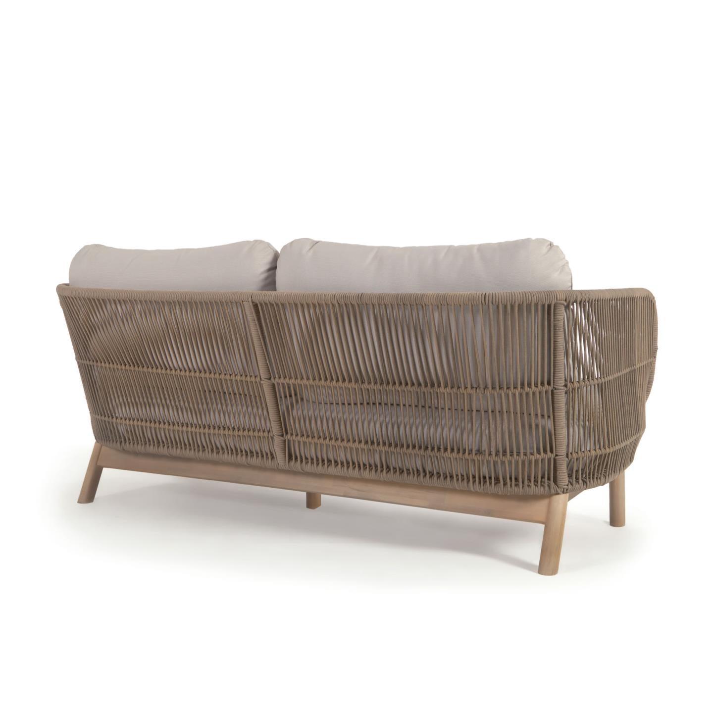 Sofa 3-osobowa zewnętrzna CATALINA beżowy z wykończeniem z litego drewna La Forma Eye on Design
