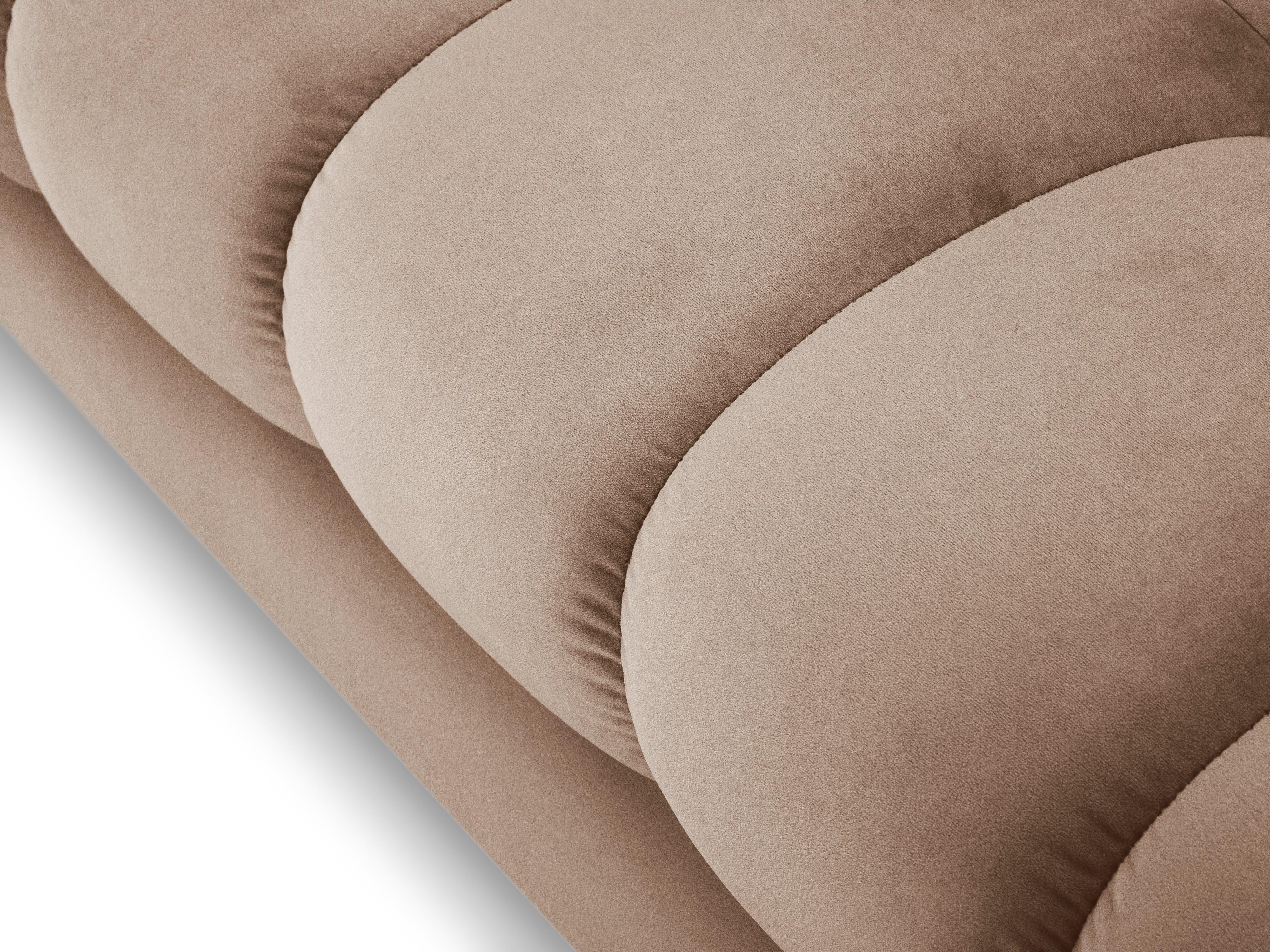 Sofa aksamitna 2-osobowa BALI beżowy z czarną podstawą Cosmopolitan Design Eye on Design