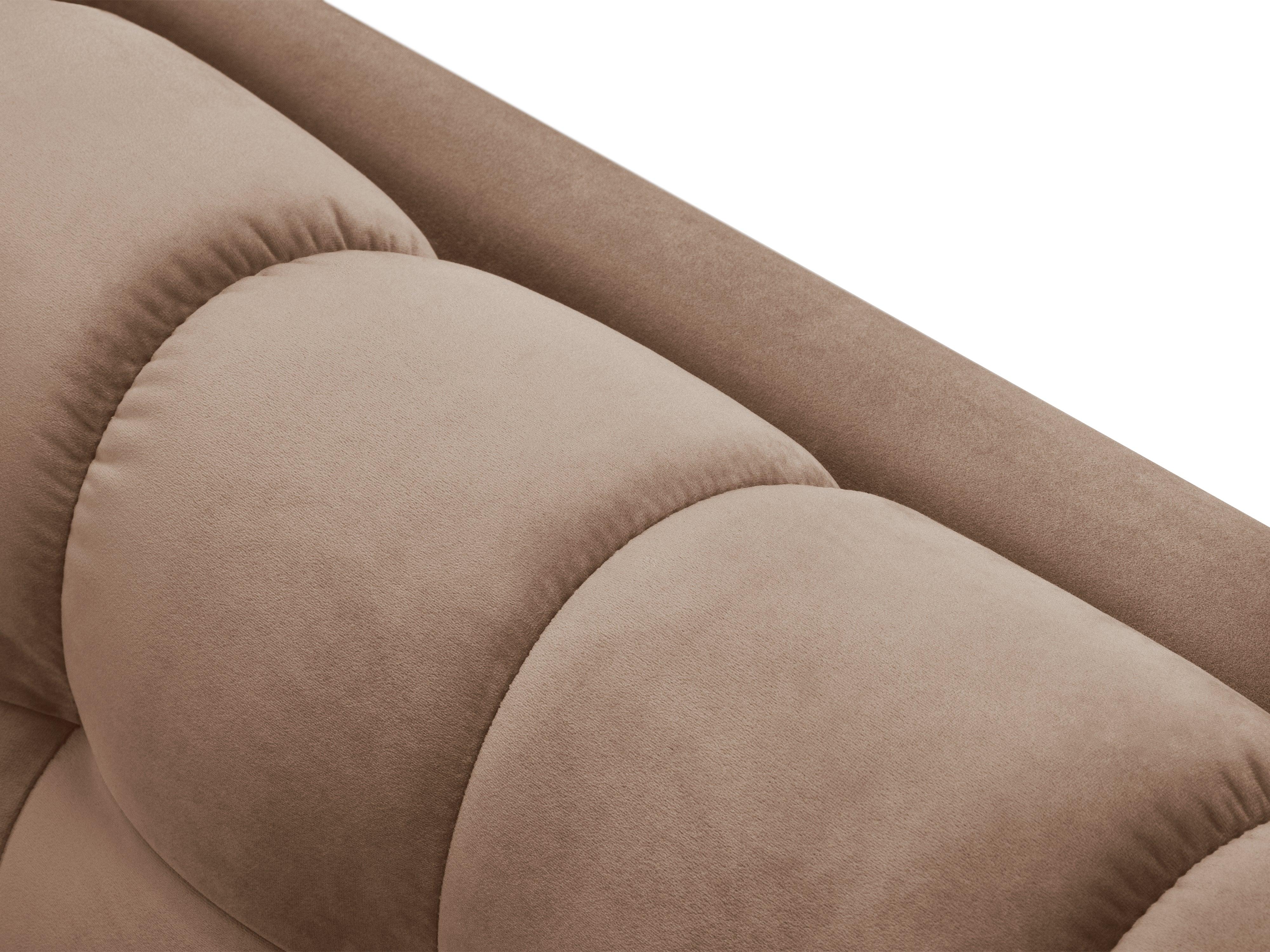 Sofa aksamitna 2-osobowa BALI beżowy z czarną podstawą Cosmopolitan Design Eye on Design