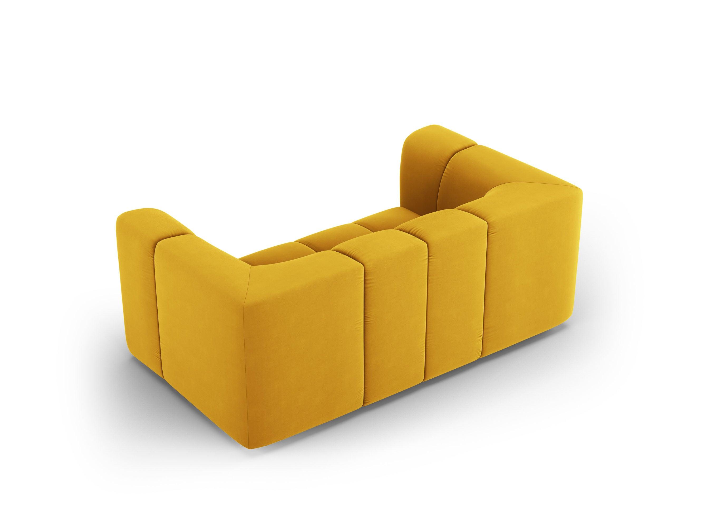 Sofa aksamitna 2-osobowa FRANCESCA żółty Milo Casa Eye on Design