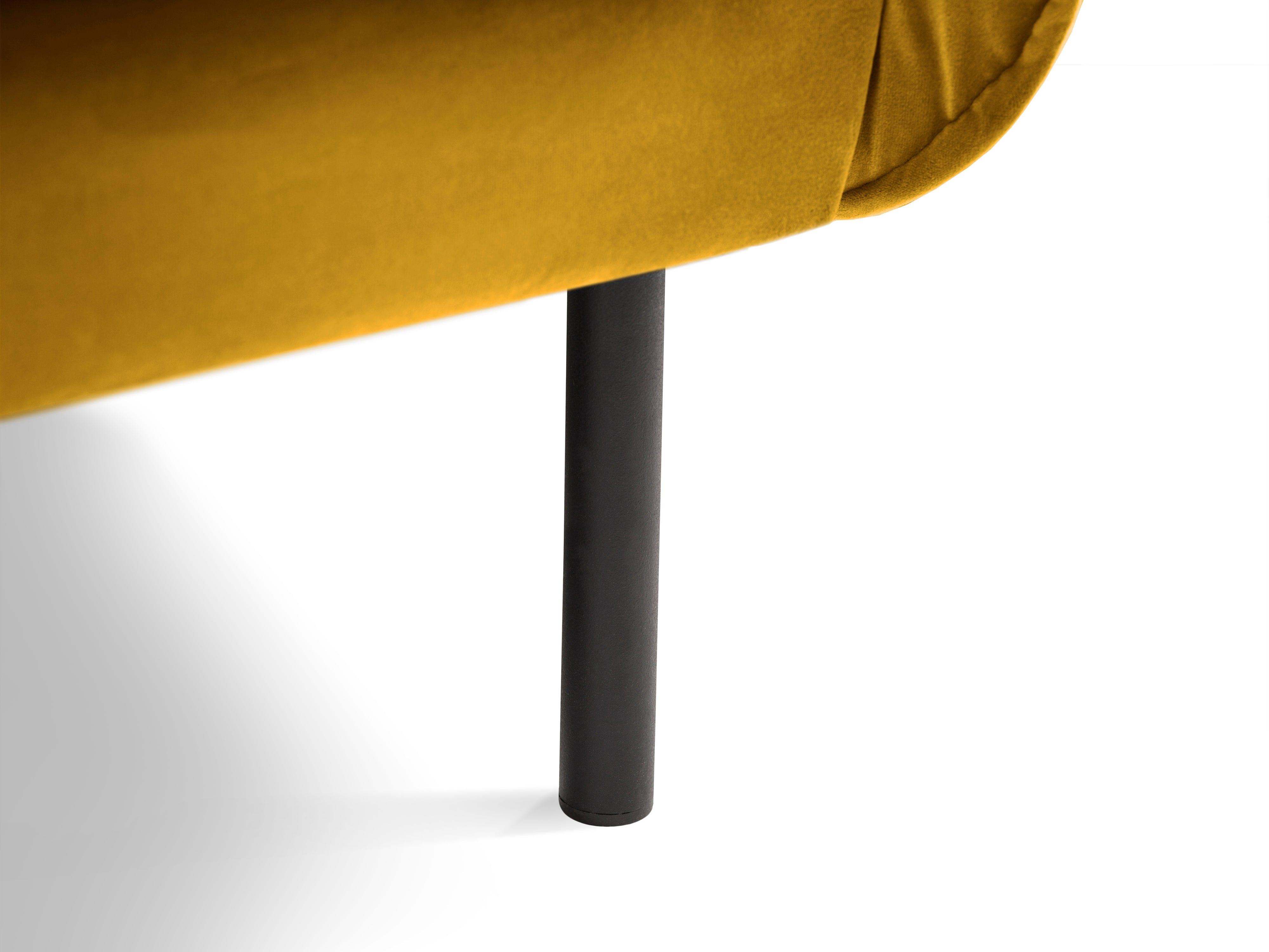 Sofa aksamitna 2-osobowa VIENNA żółty z czarną podstawą Cosmopolitan Design Eye on Design