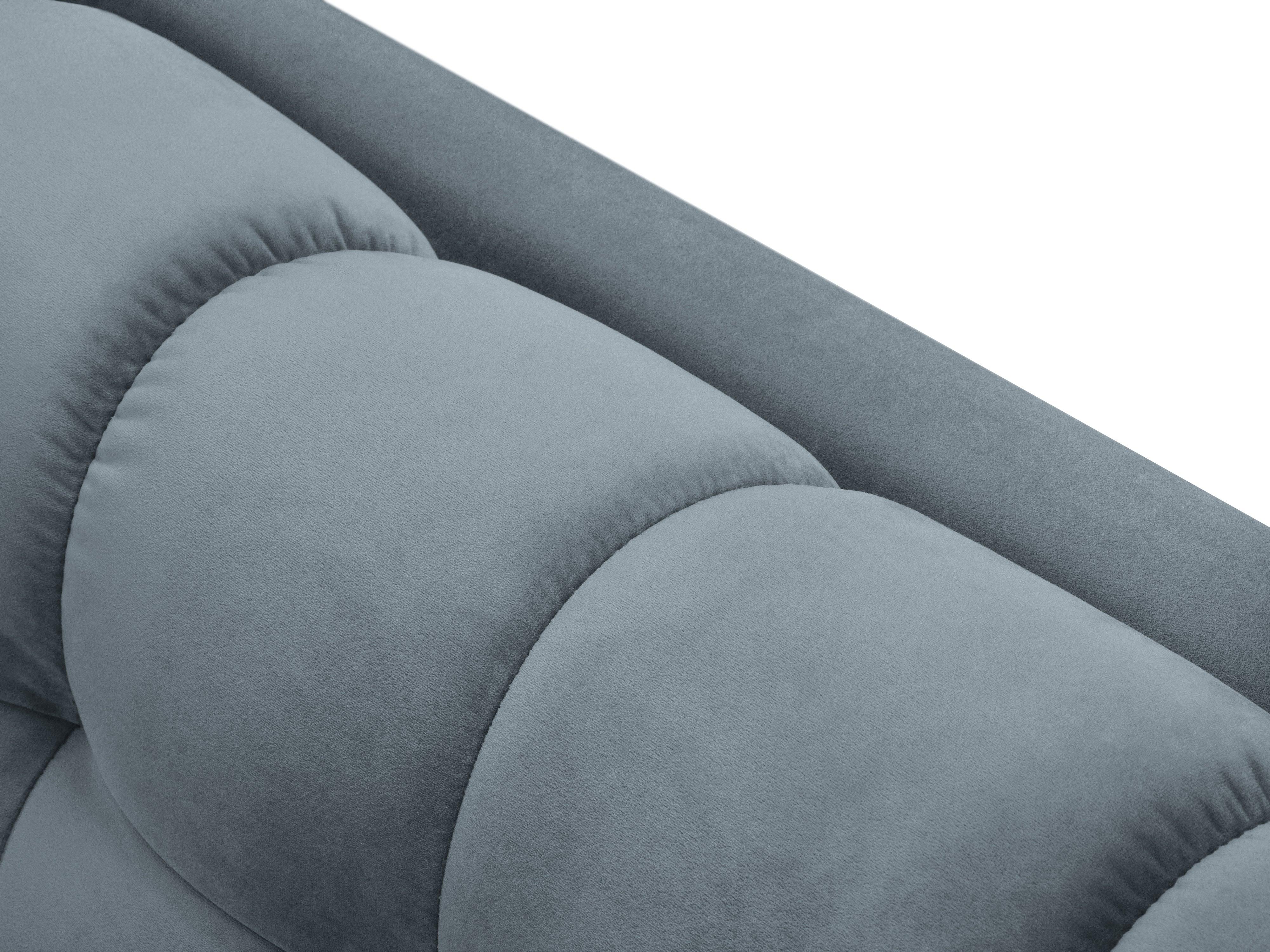 Sofa aksamitna 3-osobowa BALI jasnoniebieski z czarną podstawą Cosmopolitan Design Eye on Design