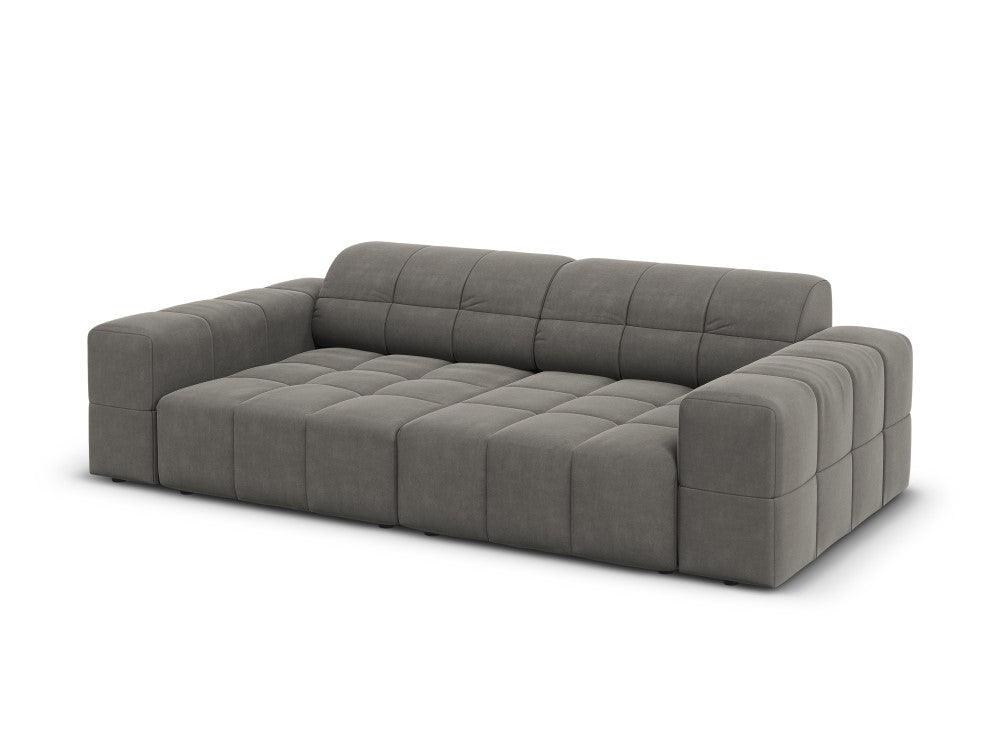 Sofa aksamitna 3-osobowa CHICAGO szary Cosmopolitan Design Eye on Design