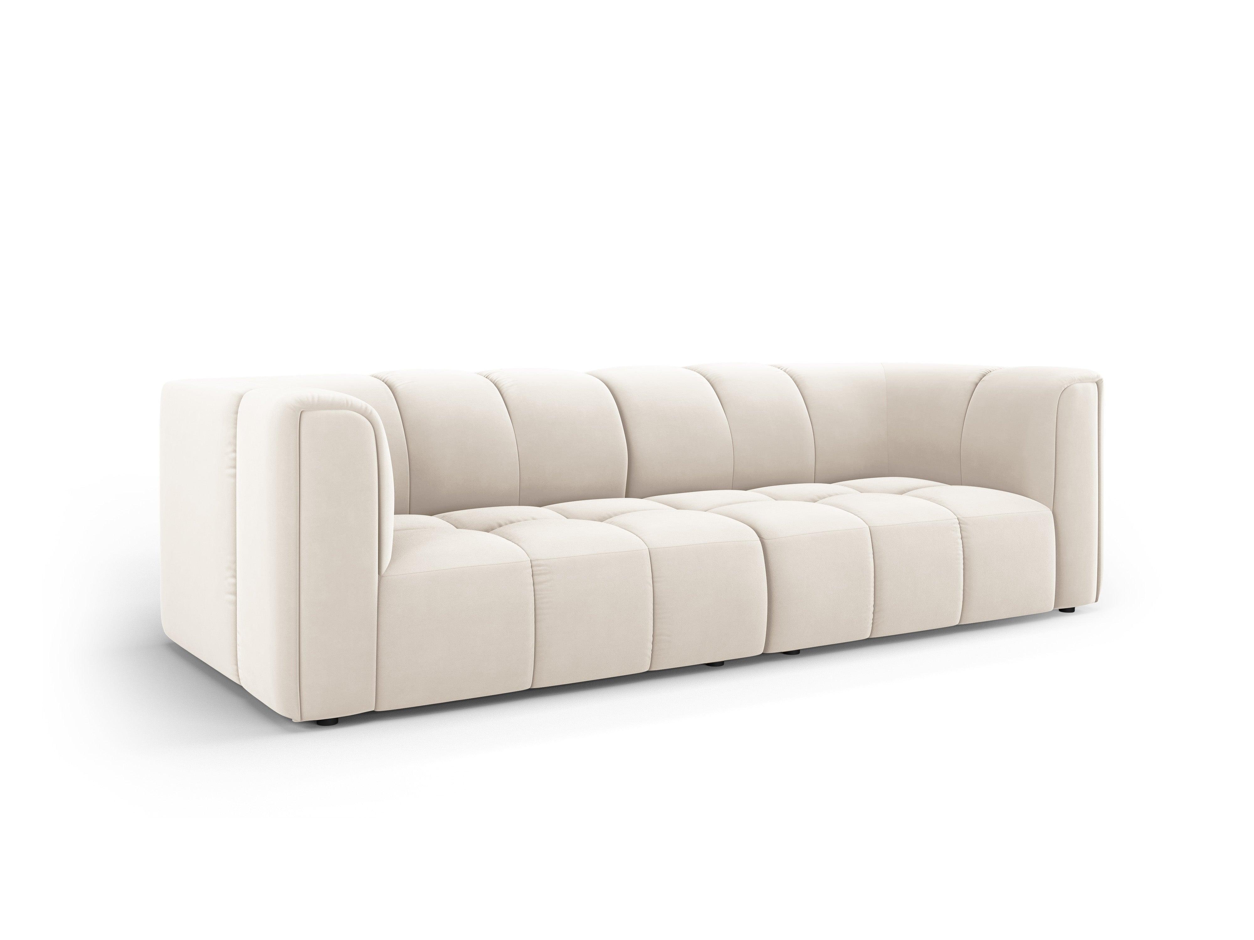 Sofa aksamitna 3-osobowa FRANCESCA jasnobeżowy Milo Casa Eye on Design