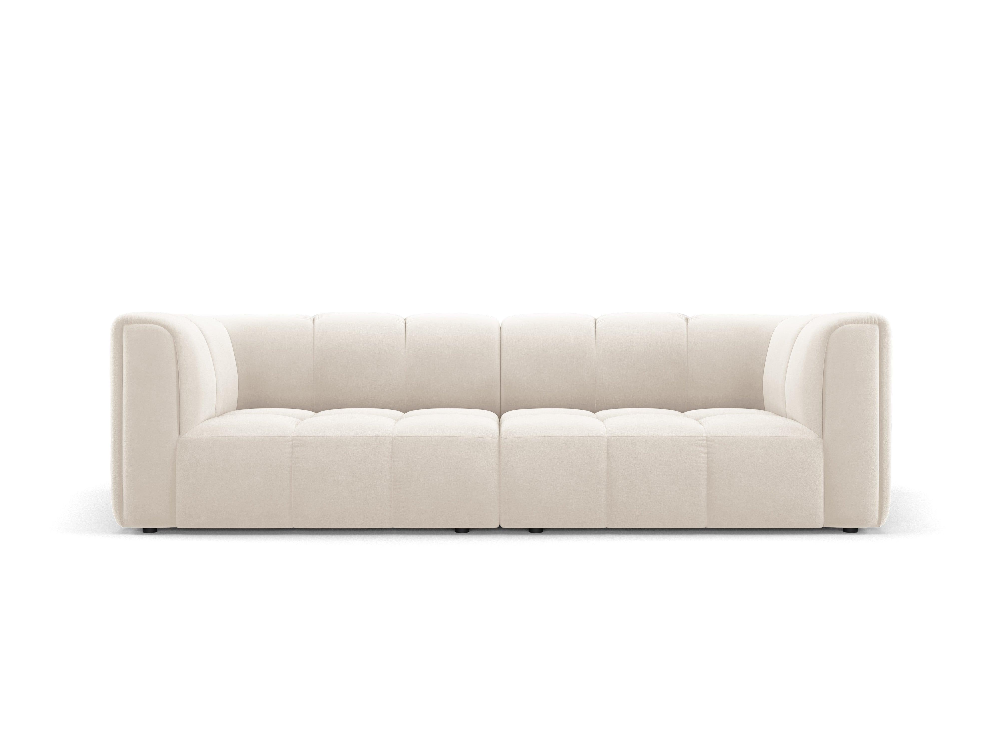 Sofa aksamitna 3-osobowa FRANCESCA jasnobeżowy Milo Casa Eye on Design