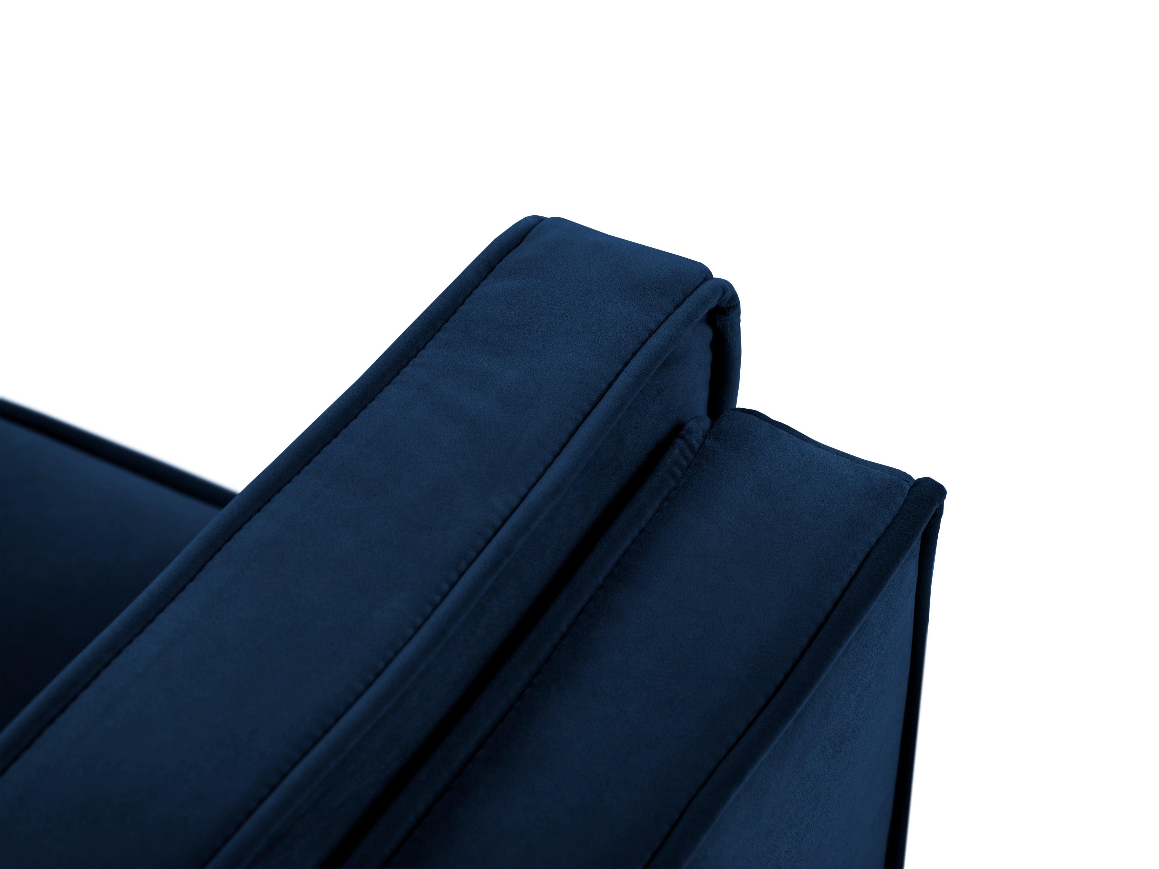 Sofa aksamitna 3-osobowa LUIS granat królewski z czarną podstawą Milo Casa Eye on Design