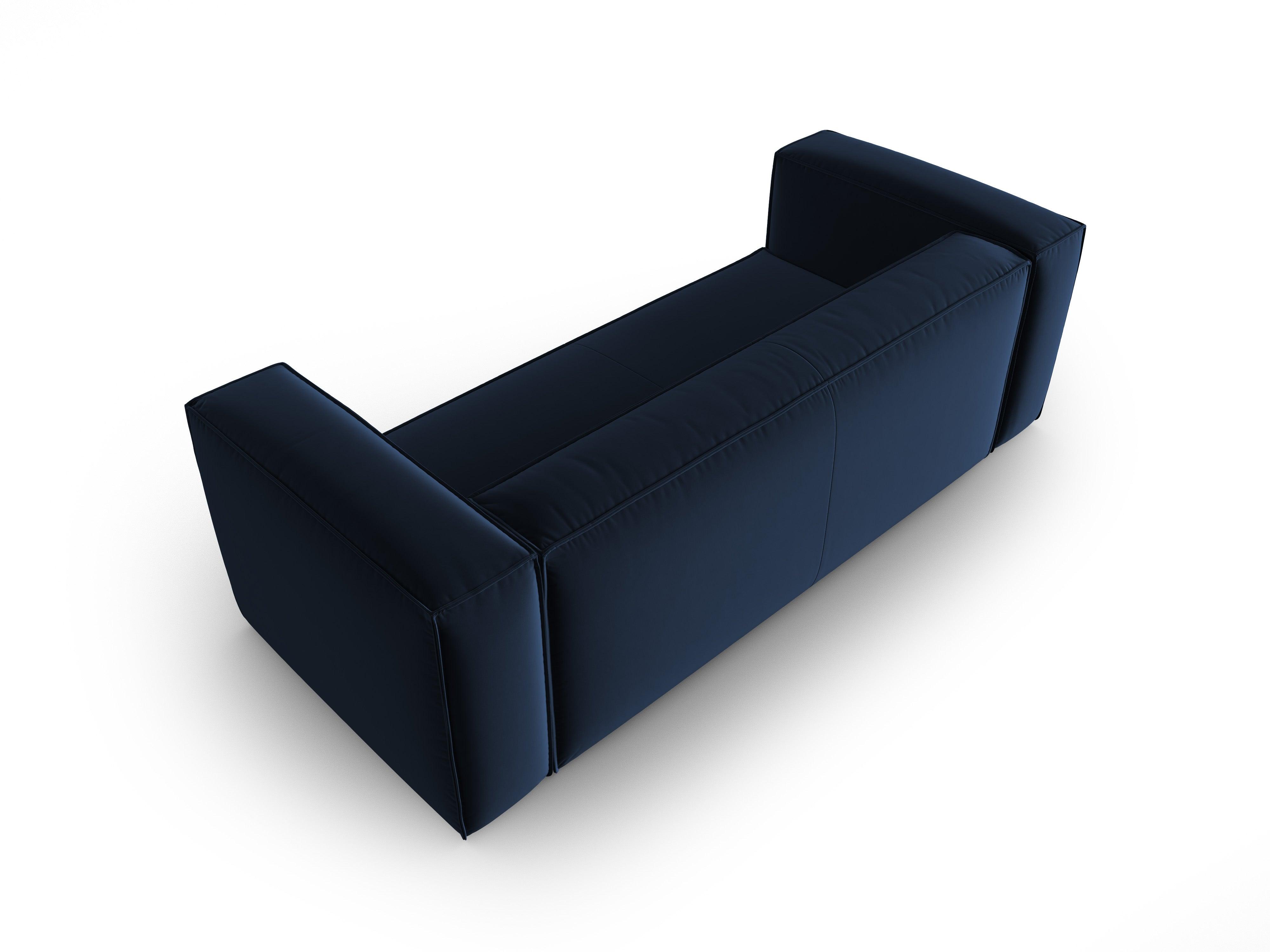 Sofa aksamitna 3-osobowa MACKAY granat królewski Cosmopolitan Design Eye on Design