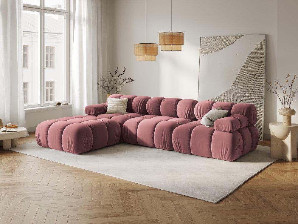 Sofa aksamitna 3-osobowa TROPEA różowy Milo Casa Eye on Design