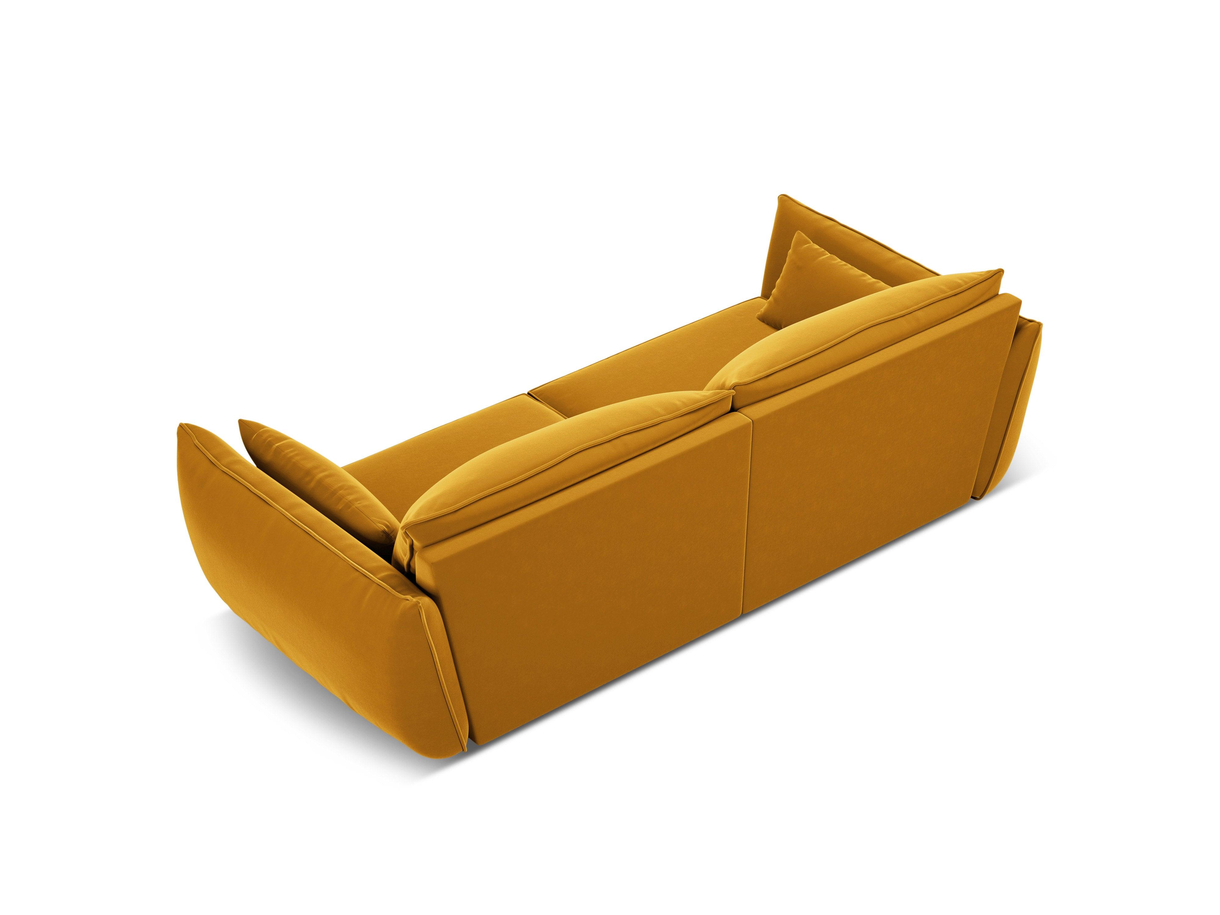 Sofa aksamitna 3-osobowa VANDA musztardowy Mazzini Sofas Eye on Design