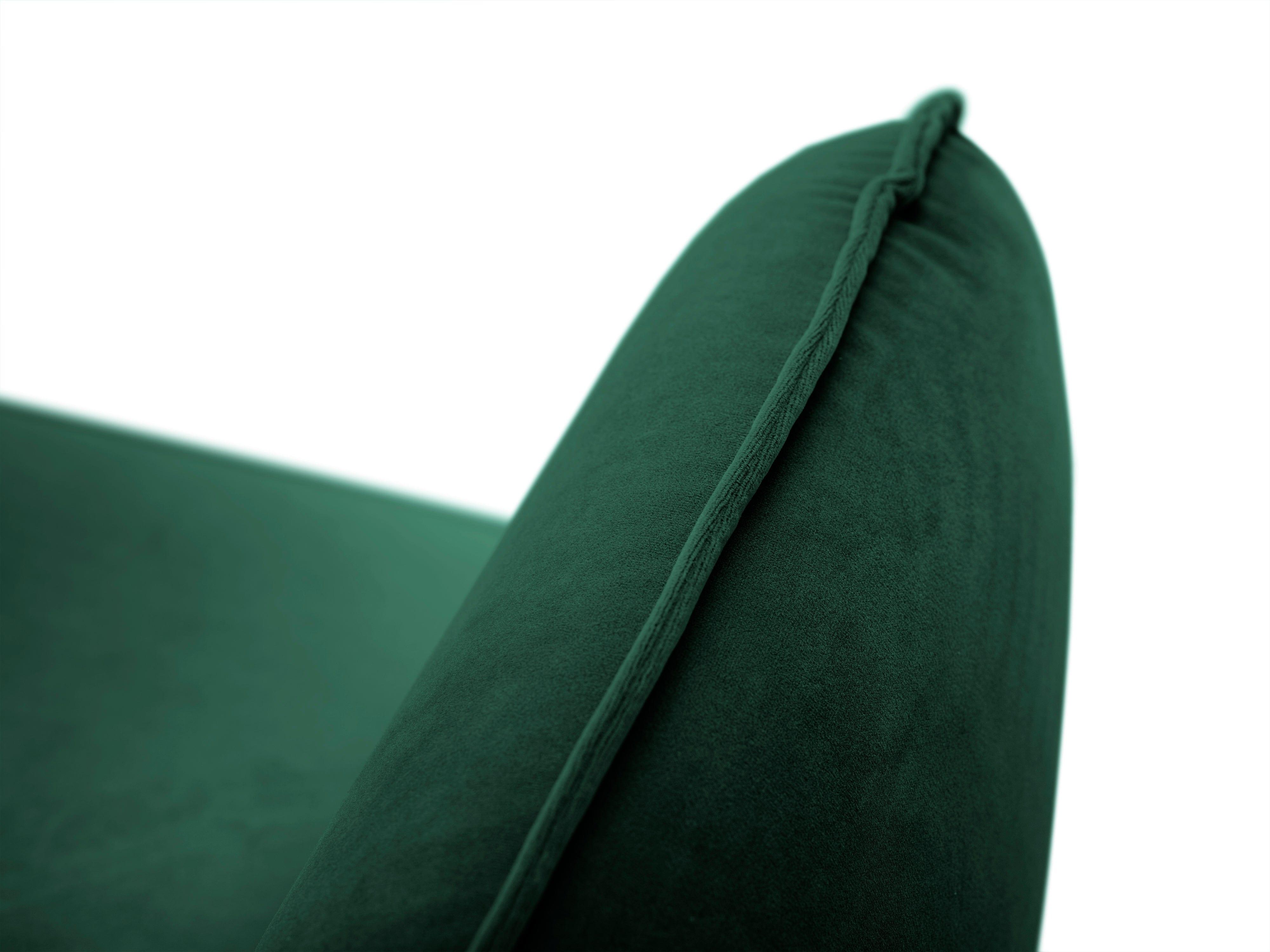 Sofa aksamitna 3-osobowa VIENNA zielony ze złotą podstawą Cosmopolitan Design Eye on Design