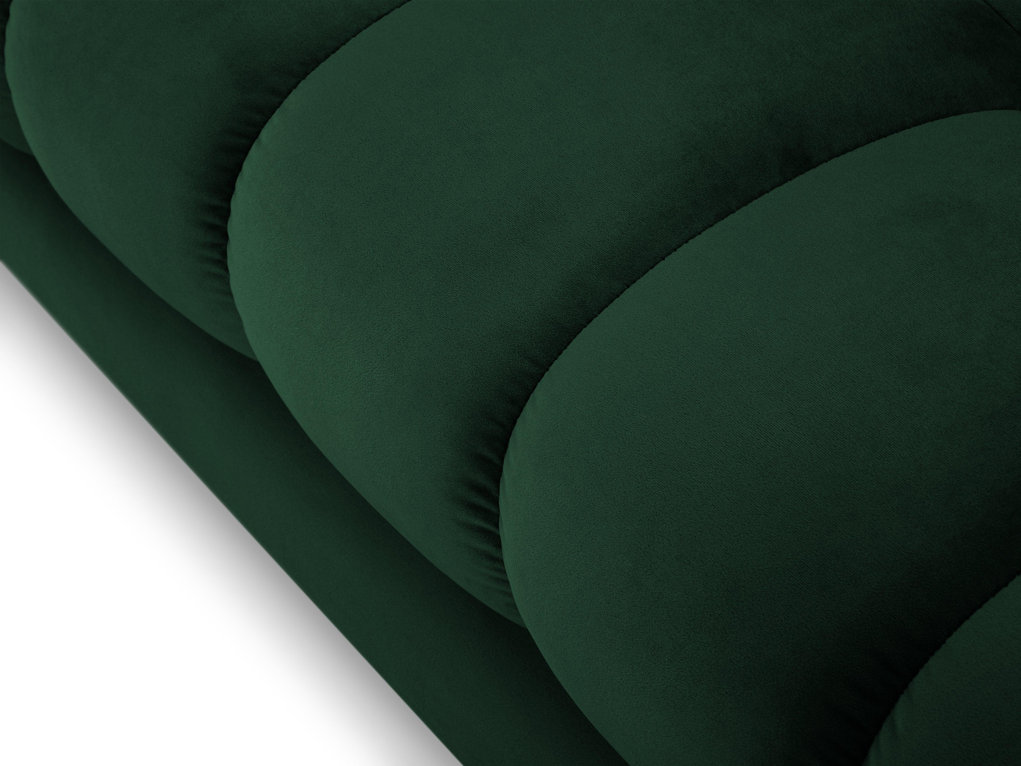 Sofa aksamitna 4-osobowa BALI butelkowa zieleń z czarną podstawą Cosmopolitan Design Eye on Design