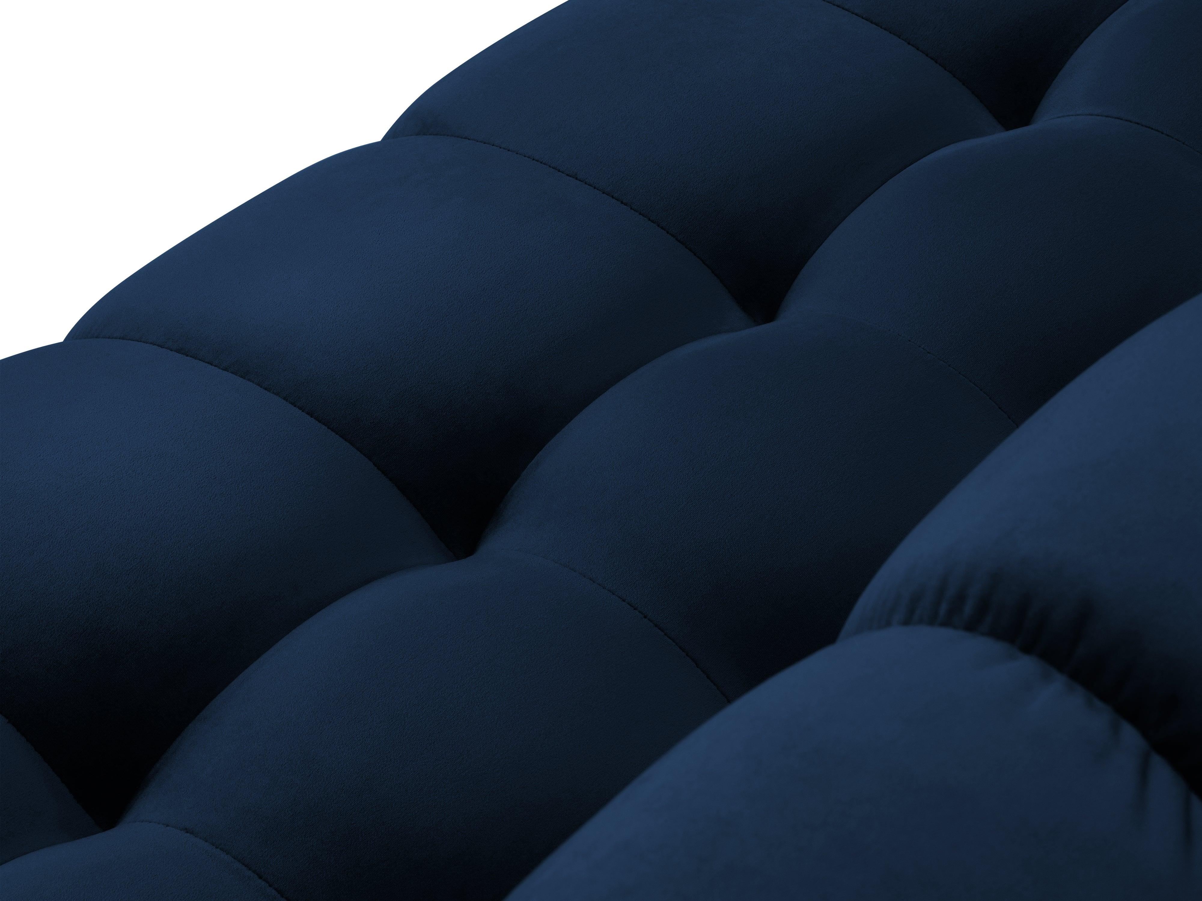 Sofa aksamitna 4-osobowa BALI granat królewski z czarną podstawą Cosmopolitan Design Eye on Design