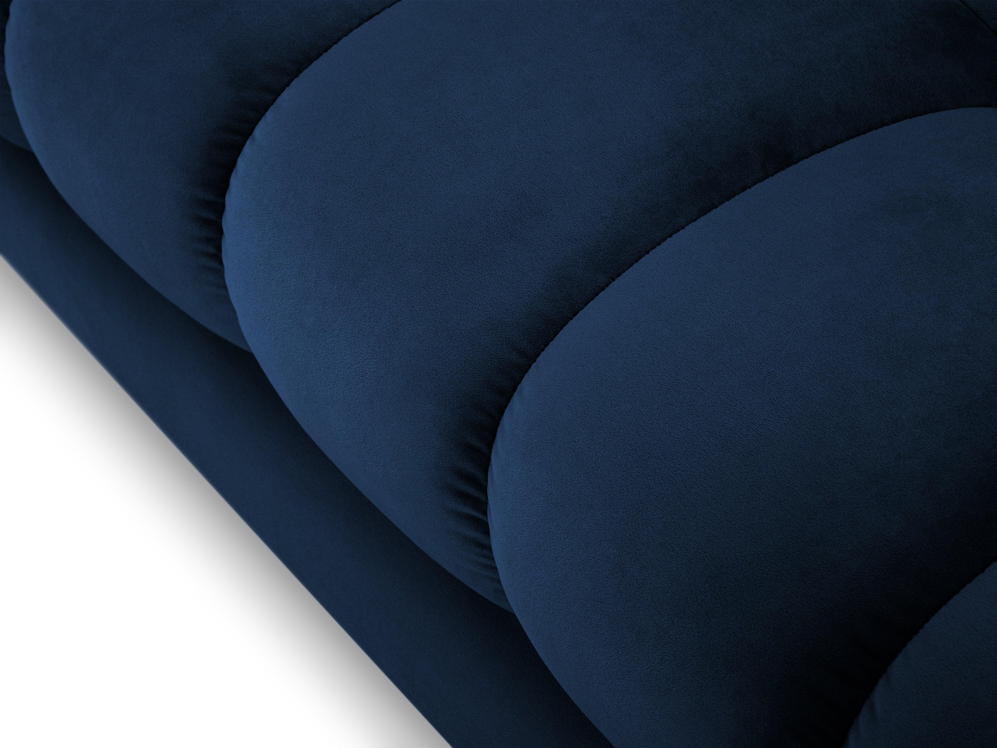 Sofa aksamitna 4-osobowa BALI granat królewski z czarną podstawą Cosmopolitan Design Eye on Design