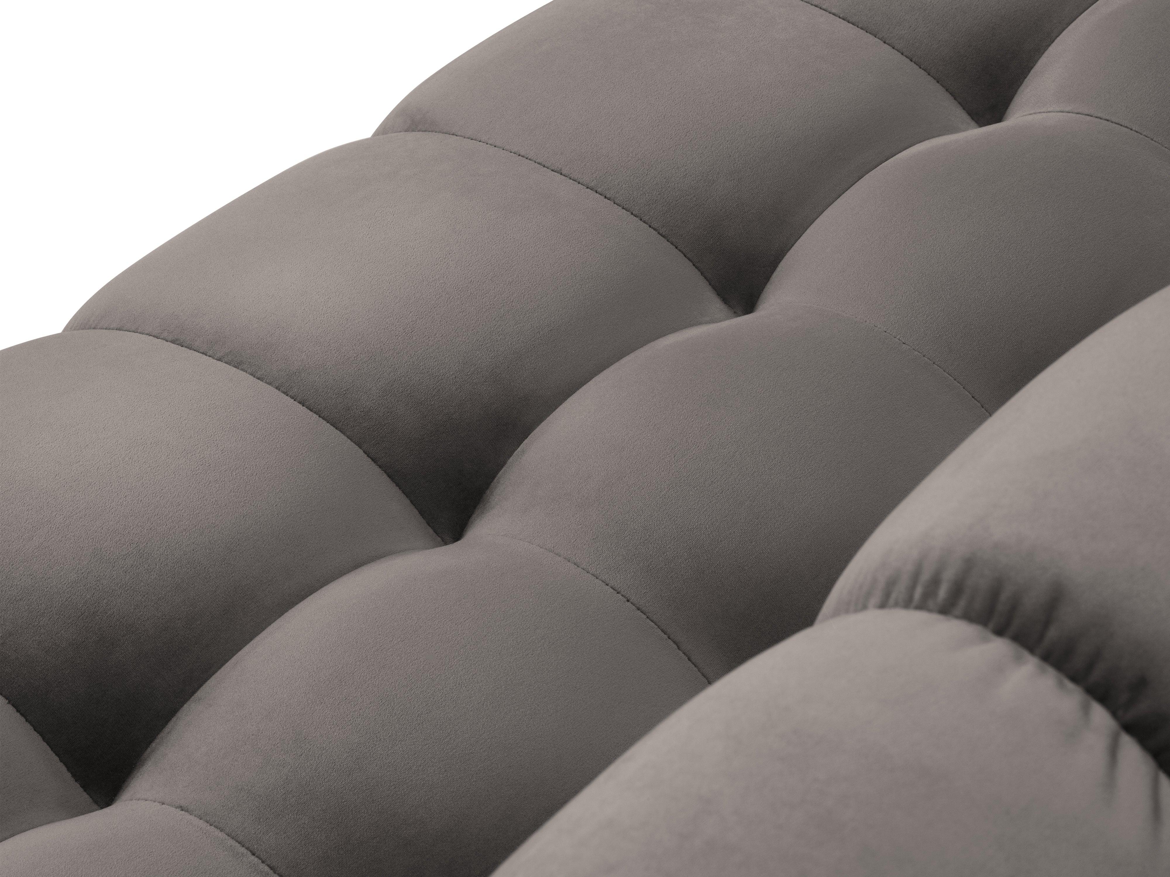 Sofa aksamitna 4-osobowa BALI jasnoszary z czarną podstawą Cosmopolitan Design Eye on Design