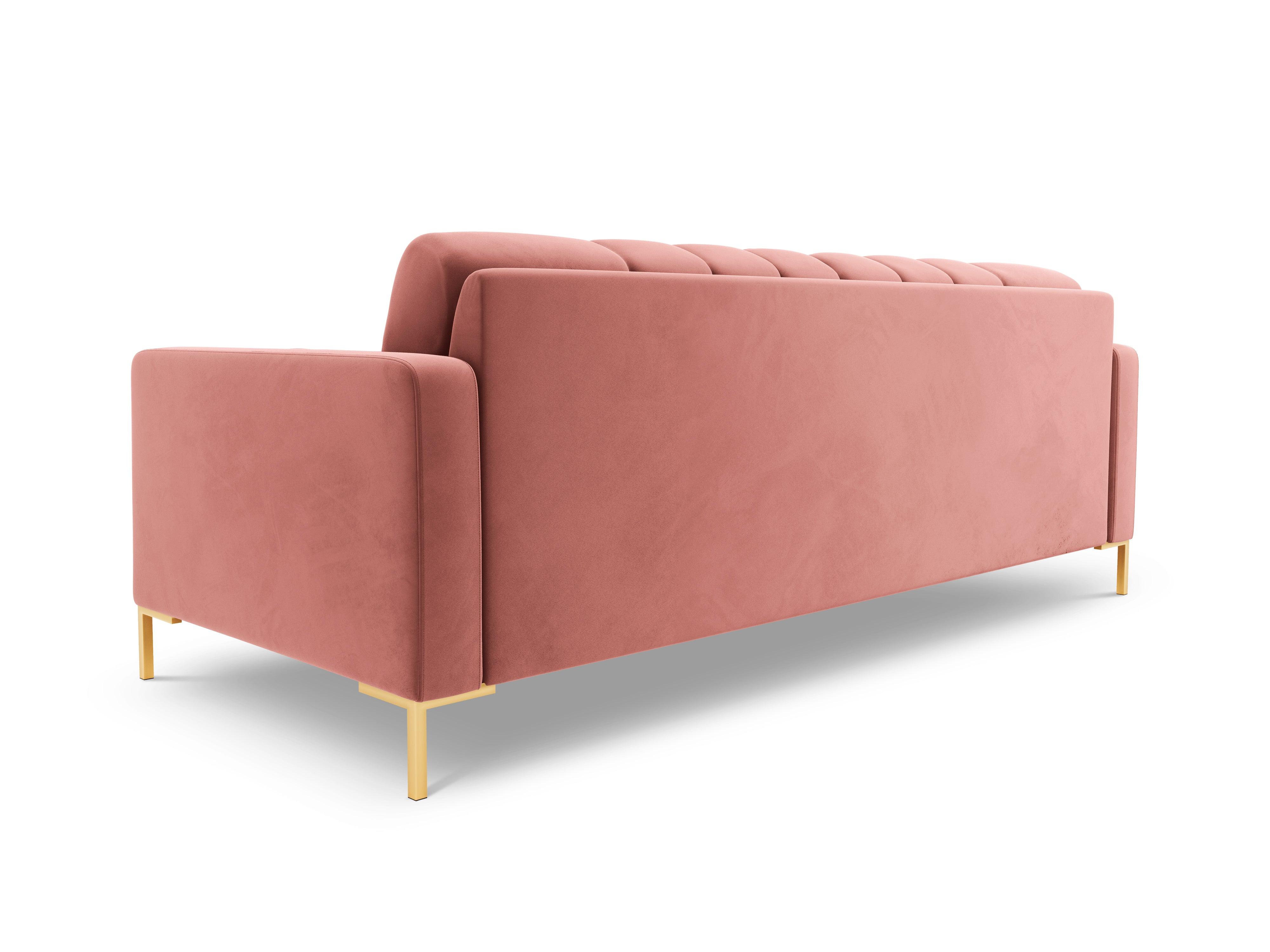 Sofa aksamitna 4-osobowa BALI różowy ze złotą podstawą Cosmopolitan Design Eye on Design