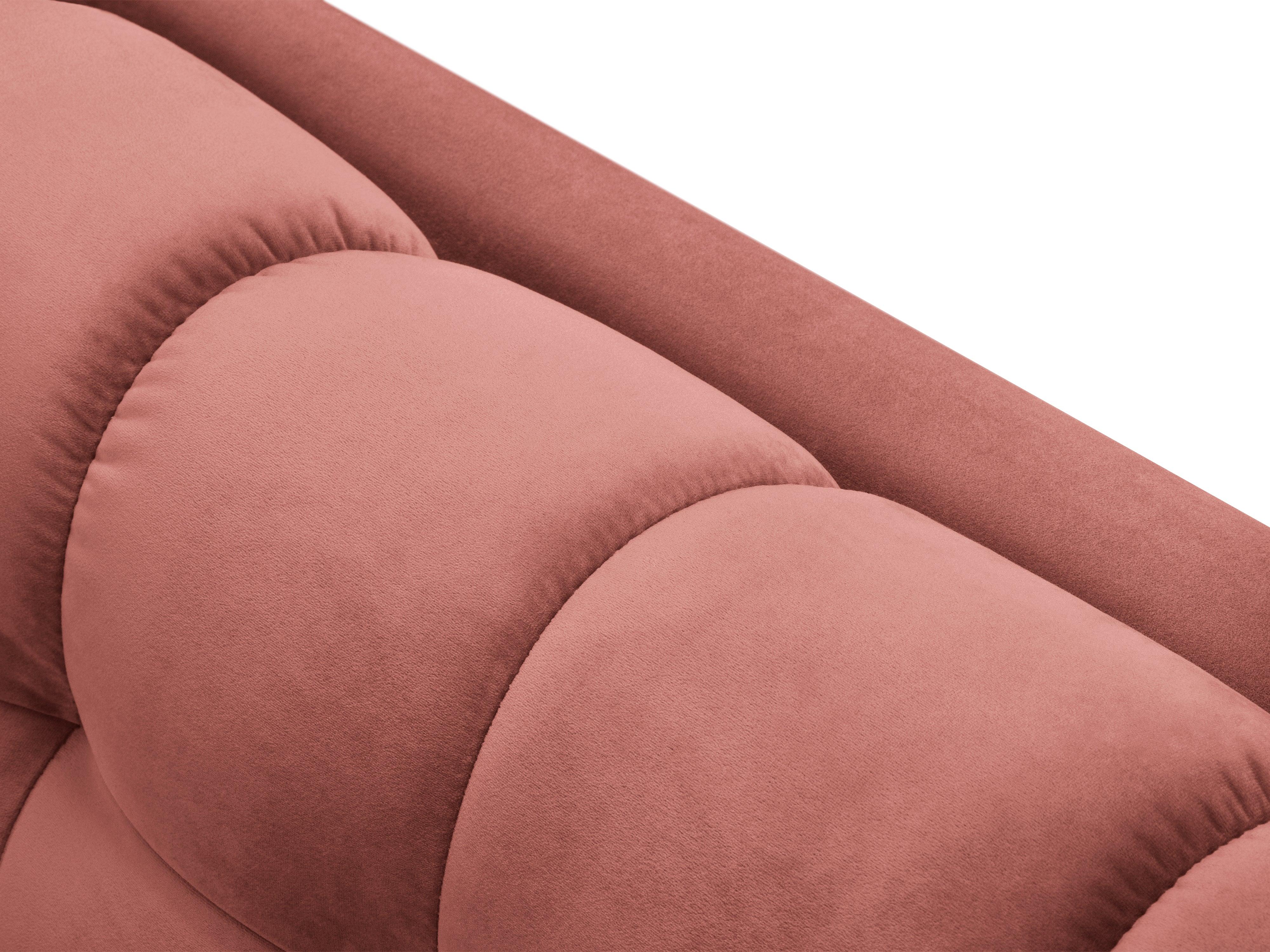 Sofa aksamitna 4-osobowa BALI różowy ze złotą podstawą Cosmopolitan Design Eye on Design