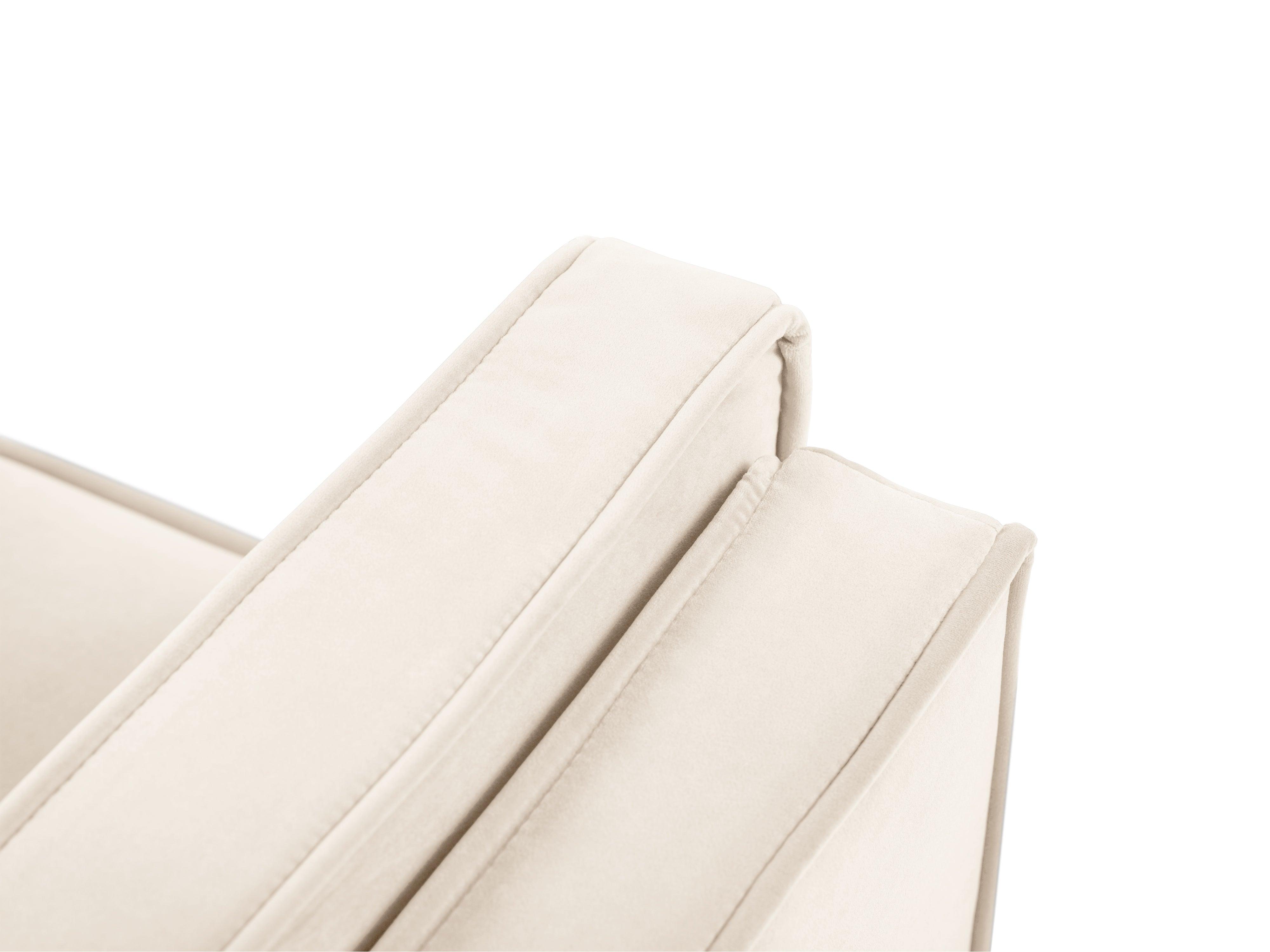 Sofa aksamitna 4-osobowa LUIS beżowy ze złotą podstawą Milo Casa Eye on Design
