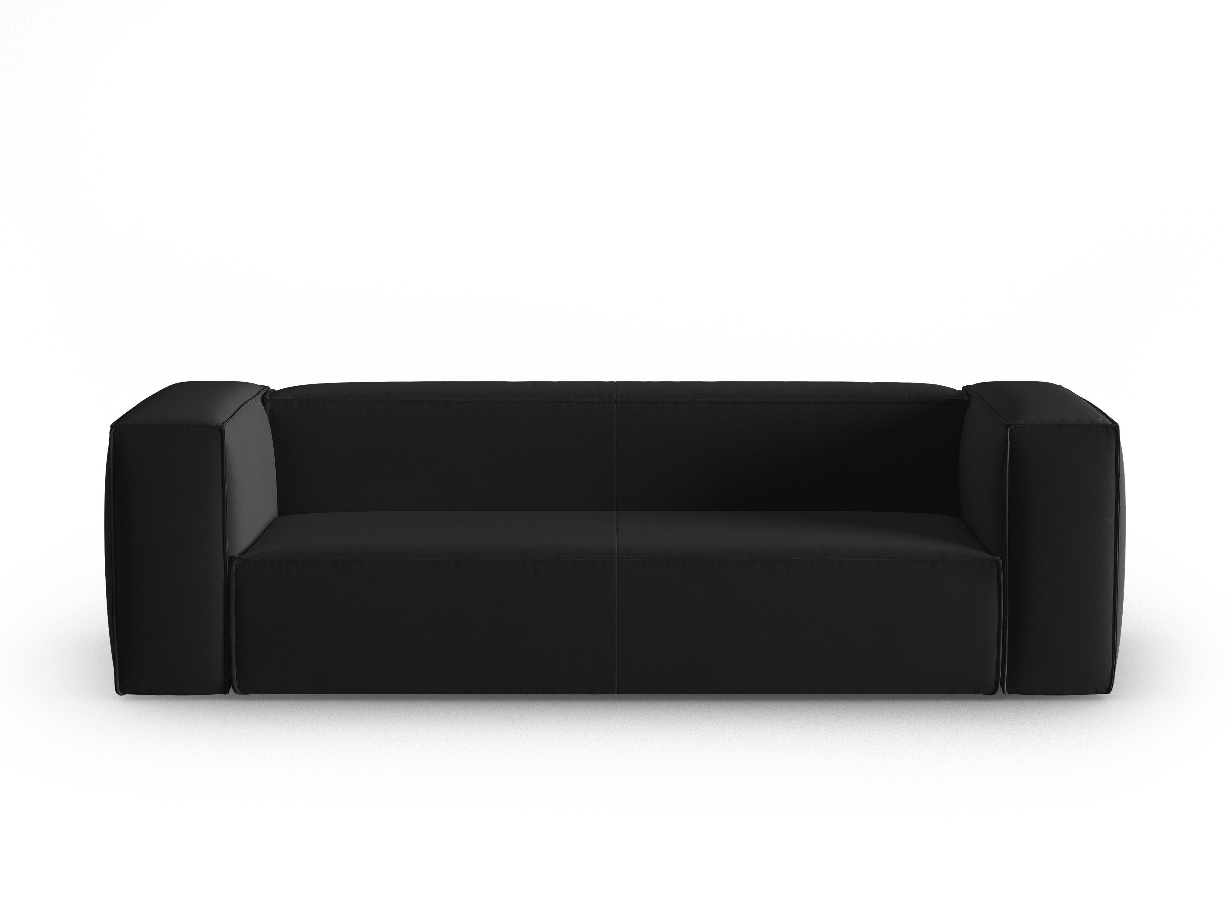 Sofa aksamitna 4-osobowa MACKAY czarny Cosmopolitan Design Eye on Design