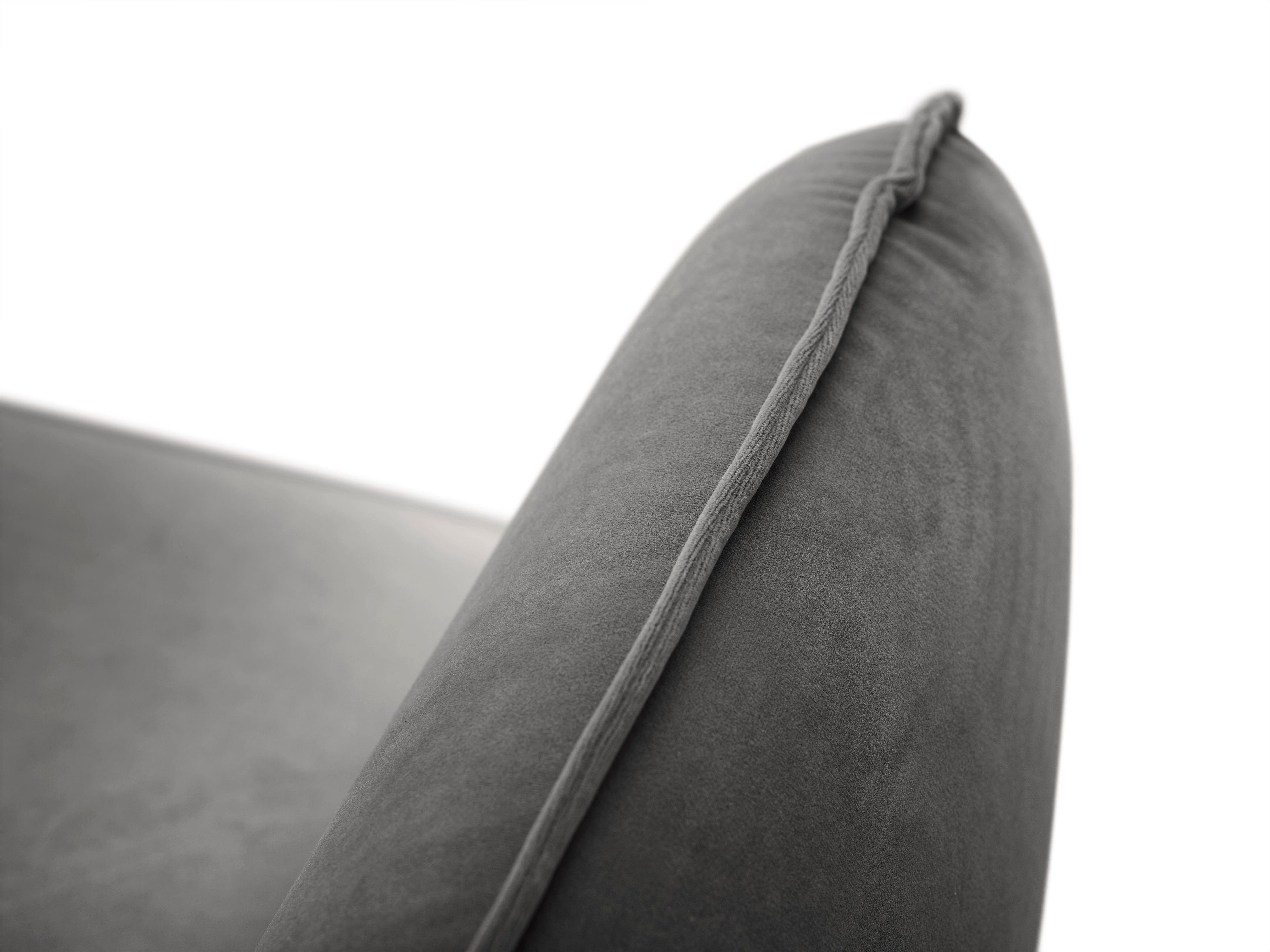 Sofa aksamitna 4-osobowa VIENNA ciemnoszary ze złotą podstawą Cosmopolitan Design Eye on Design