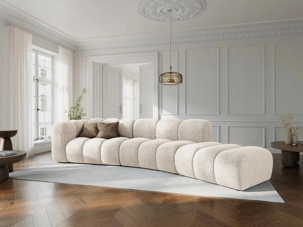 Sofa aksamitna 5-osobowa prawostronna SKYLER beżowy Interieurs 86 Eye on Design