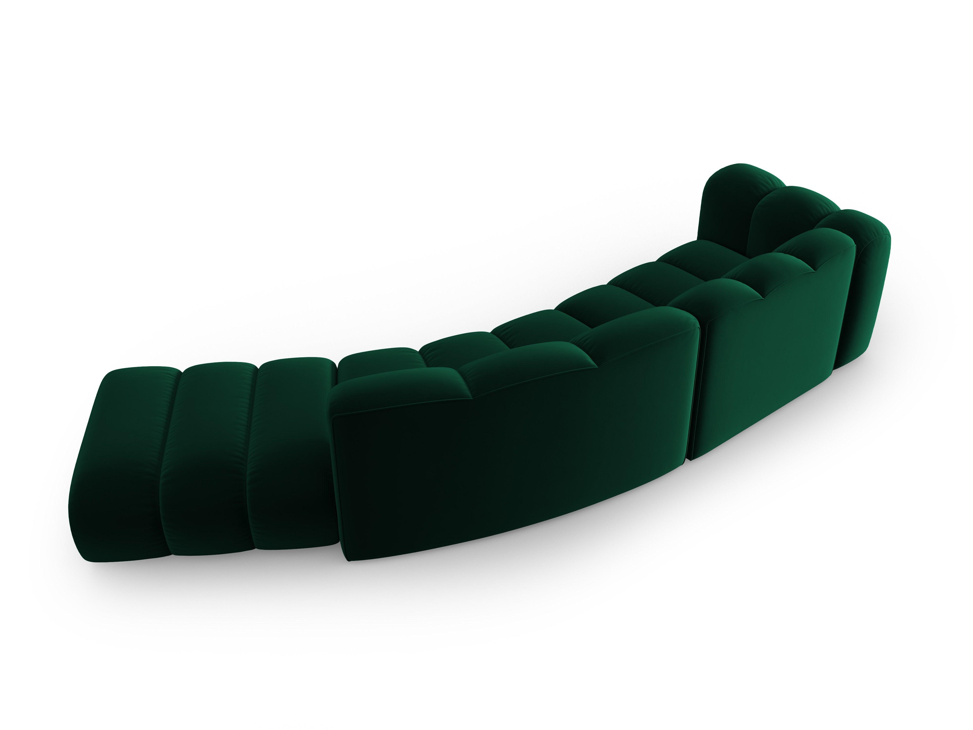 Sofa aksamitna 5-osobowa prawostronna SKYLER butelkowy zielony Interieurs 86 Eye on Design