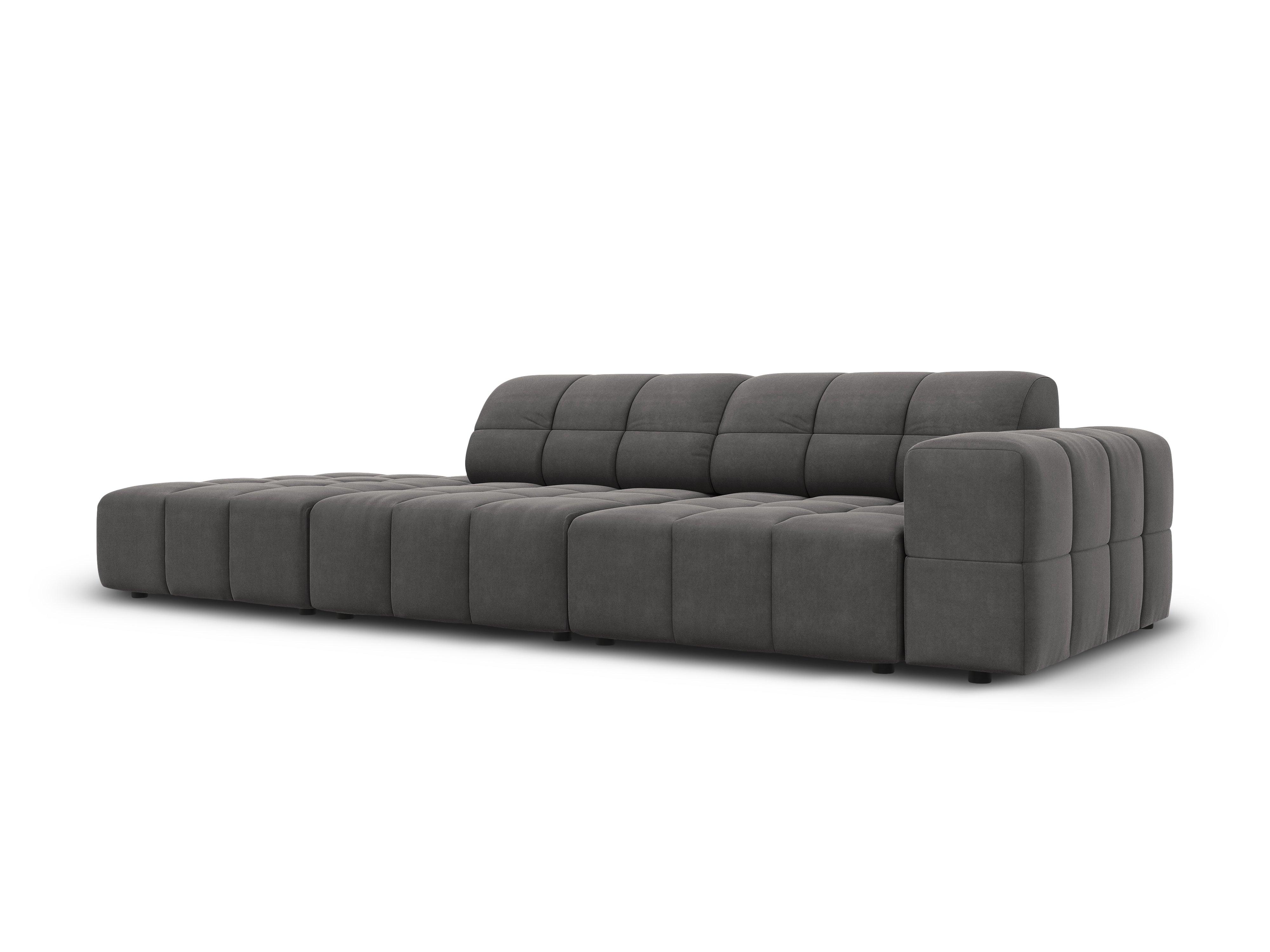 Sofa aksamitna lewostronna 3-osobowa CHICAGO ciemnoszary Cosmopolitan Design Eye on Design