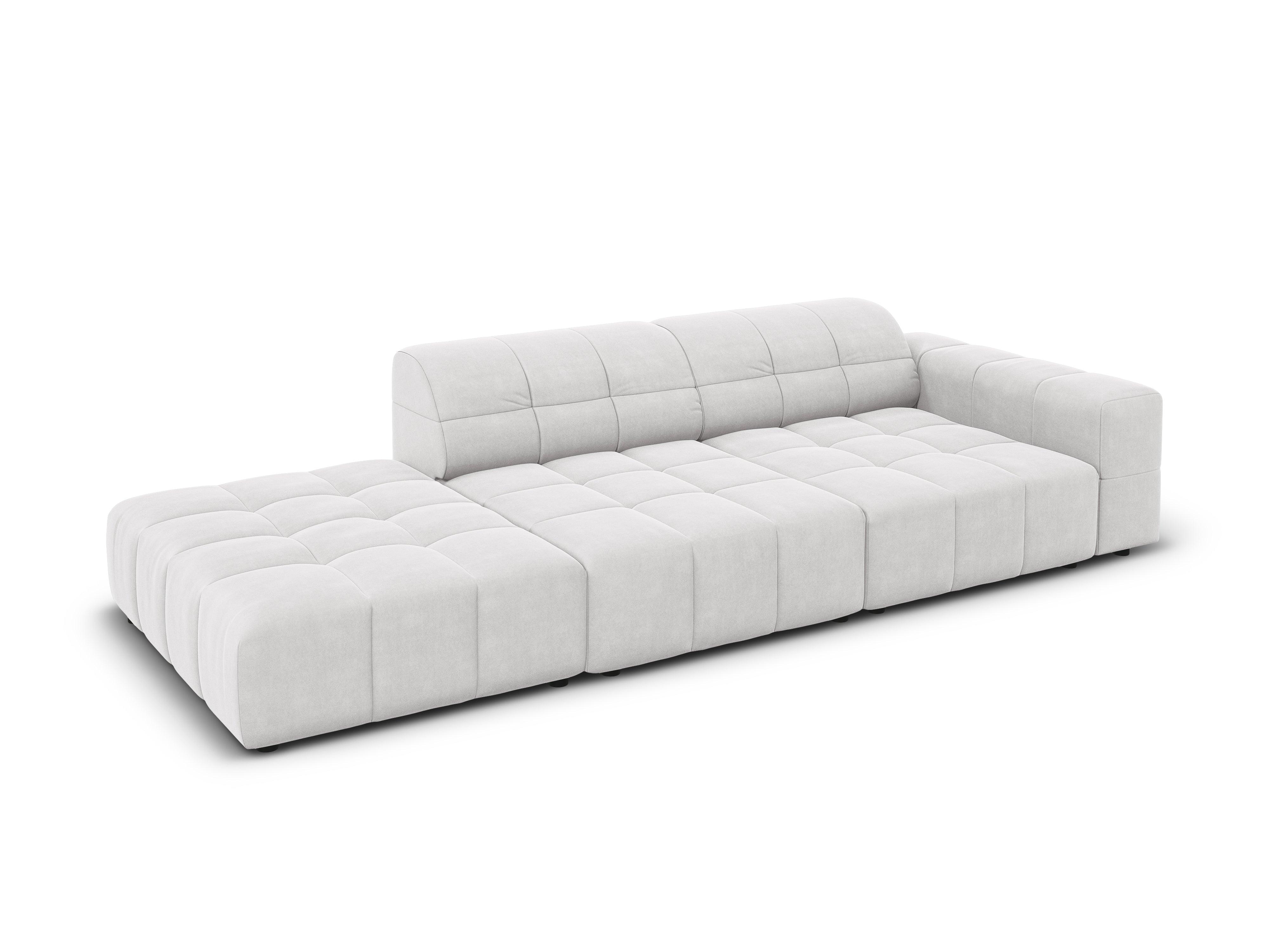 Sofa aksamitna lewostronna 3-osobowa CHICAGO jasnoszary Cosmopolitan Design Eye on Design