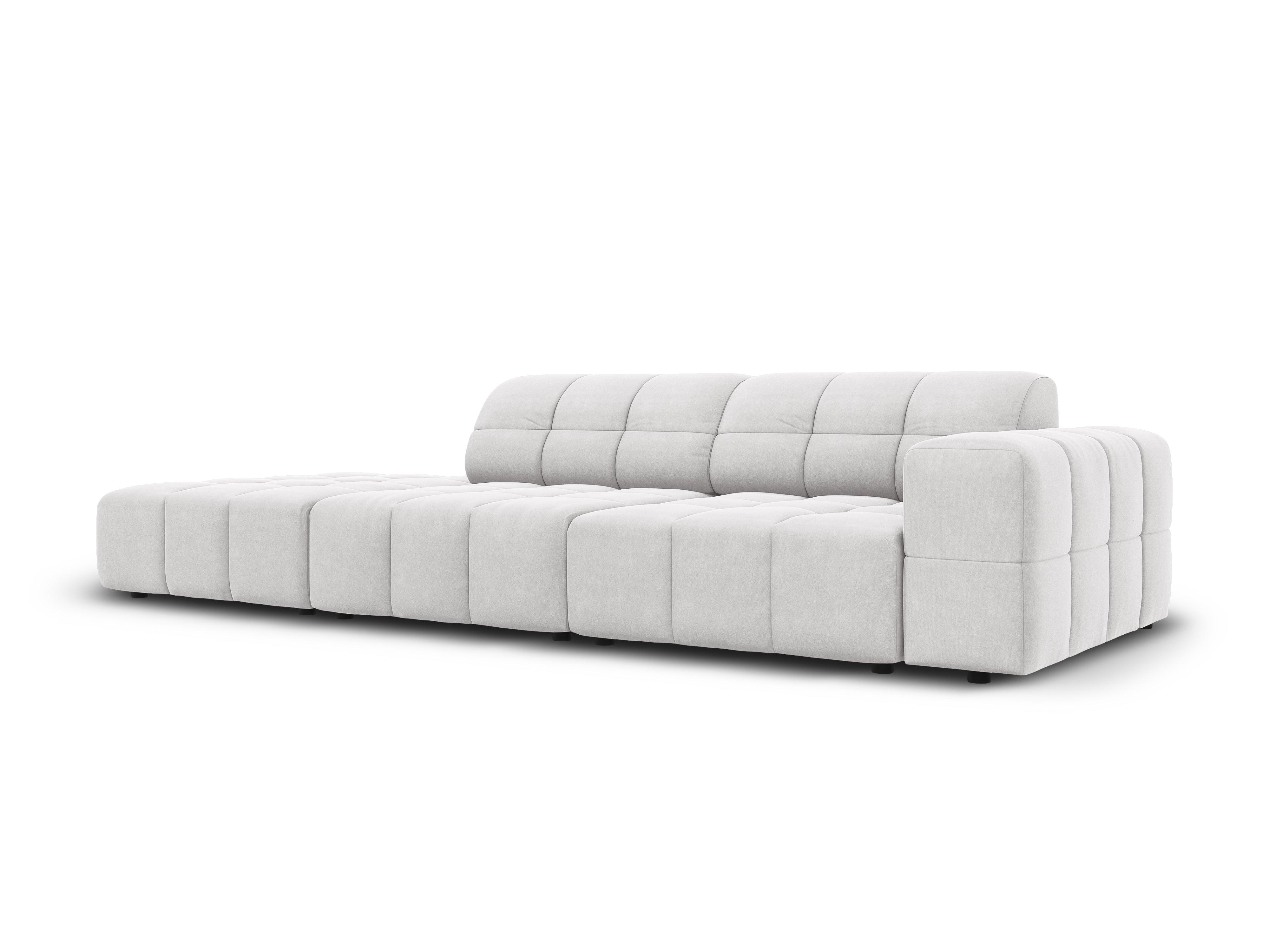 Sofa aksamitna lewostronna 3-osobowa CHICAGO jasnoszary Cosmopolitan Design Eye on Design