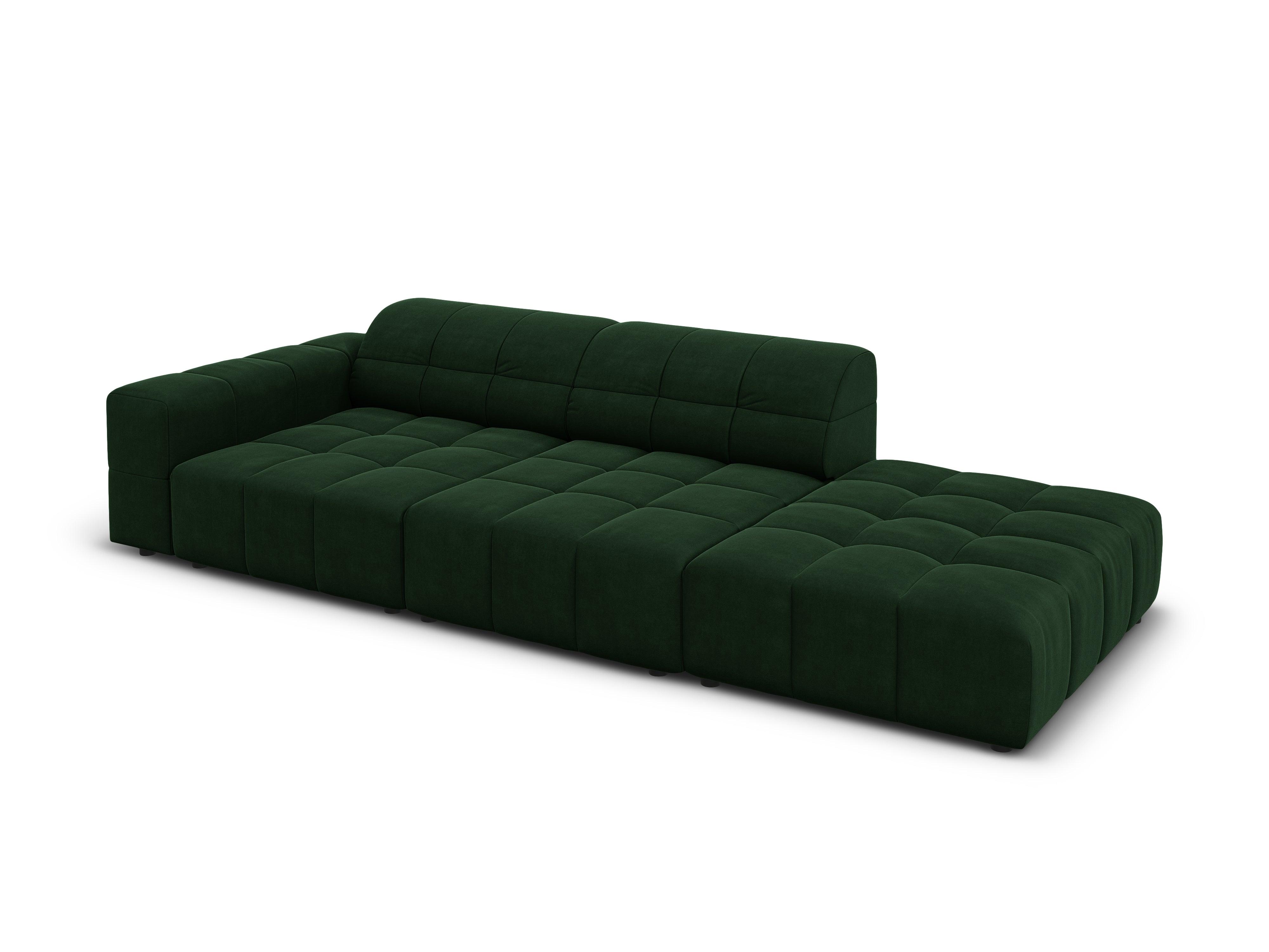 Sofa aksamitna prawostronna 3-osobowa CHICAGO butelkowa zieleń Cosmopolitan Design Eye on Design
