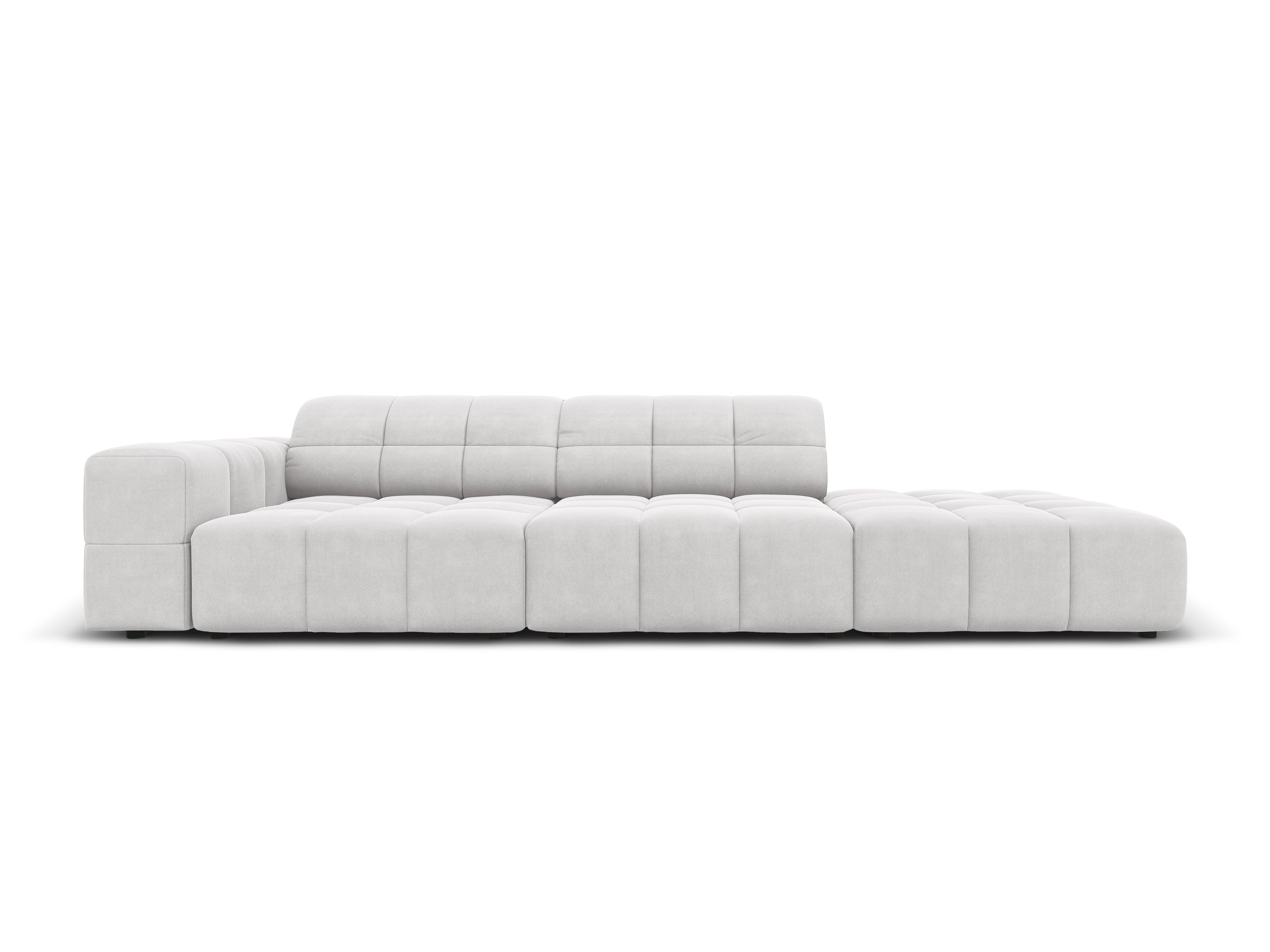 Sofa aksamitna prawostronna 3-osobowa CHICAGO jasnoszary Cosmopolitan Design Eye on Design