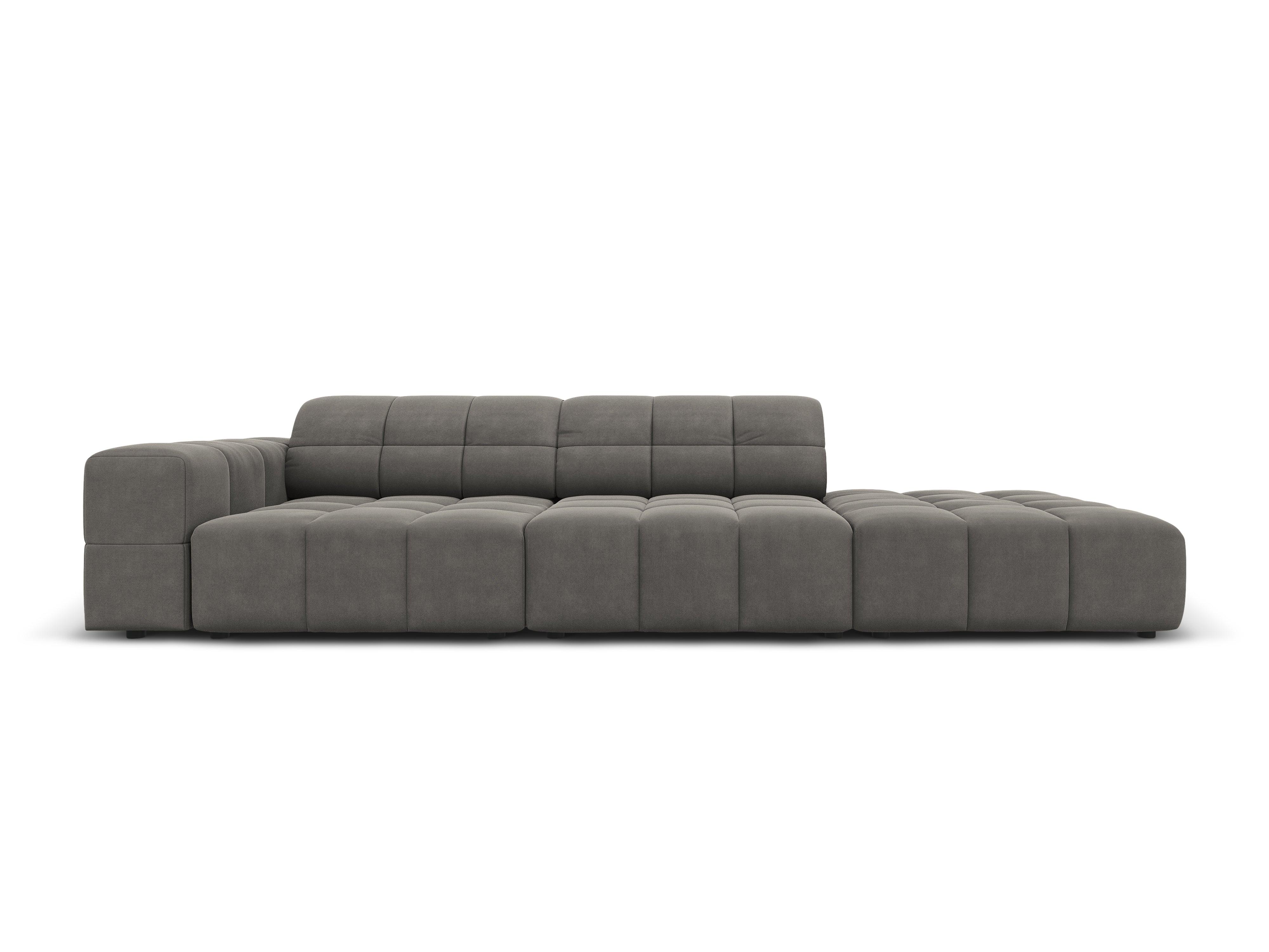 Sofa aksamitna prawostronna 3-osobowa CHICAGO szary Cosmopolitan Design Eye on Design