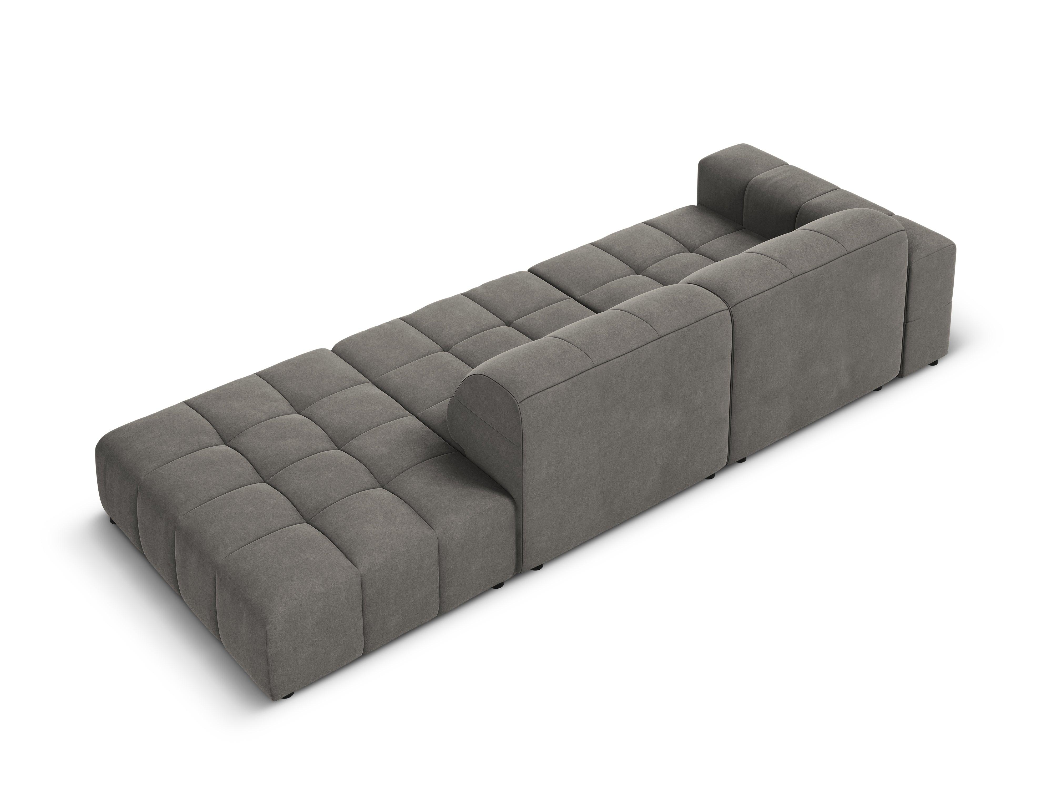 Sofa aksamitna prawostronna 3-osobowa CHICAGO szary Cosmopolitan Design Eye on Design
