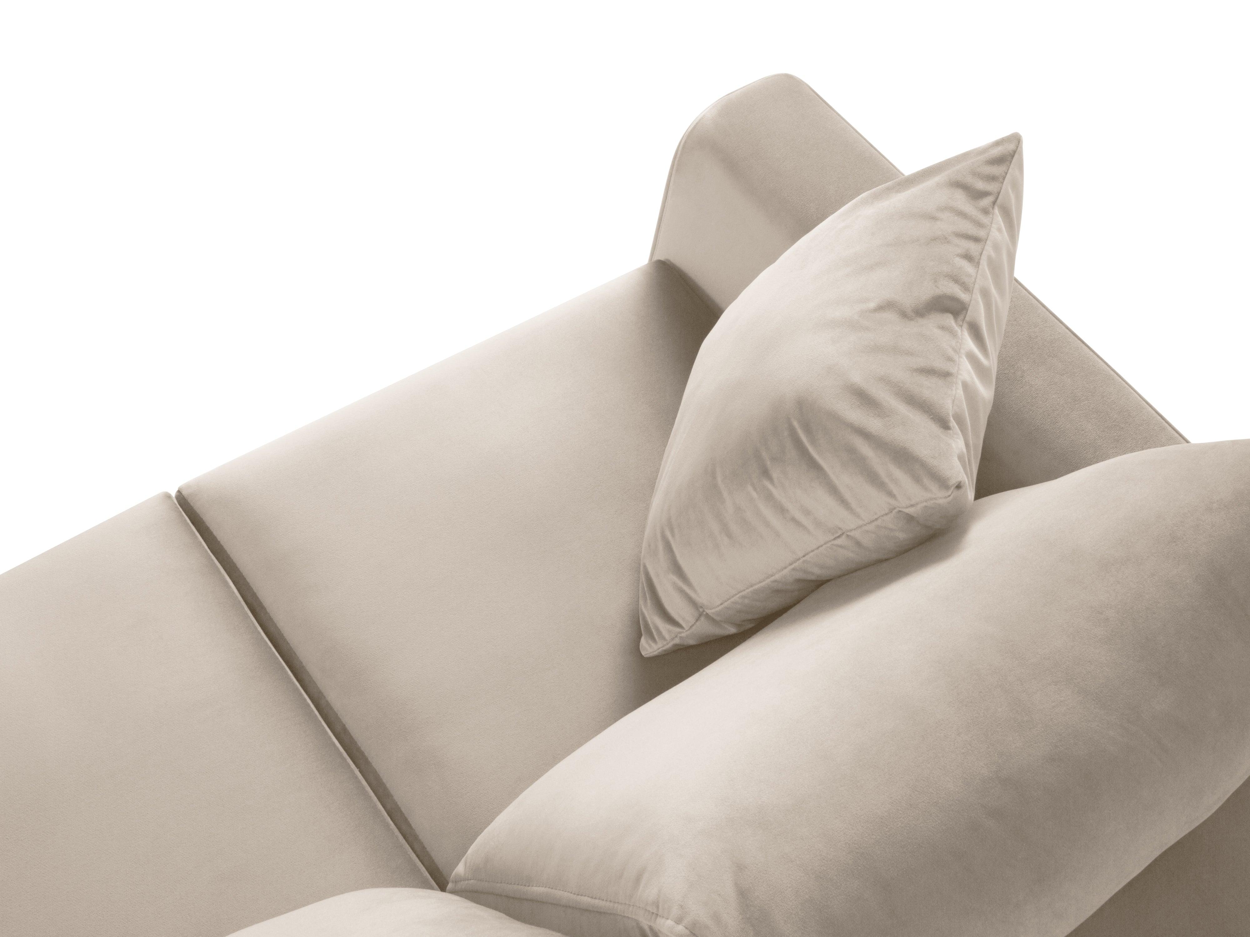 Sofa aksamitna z funkcją spania CARTADERA beżowy ze złotą podstawą Mazzini Sofas Eye on Design