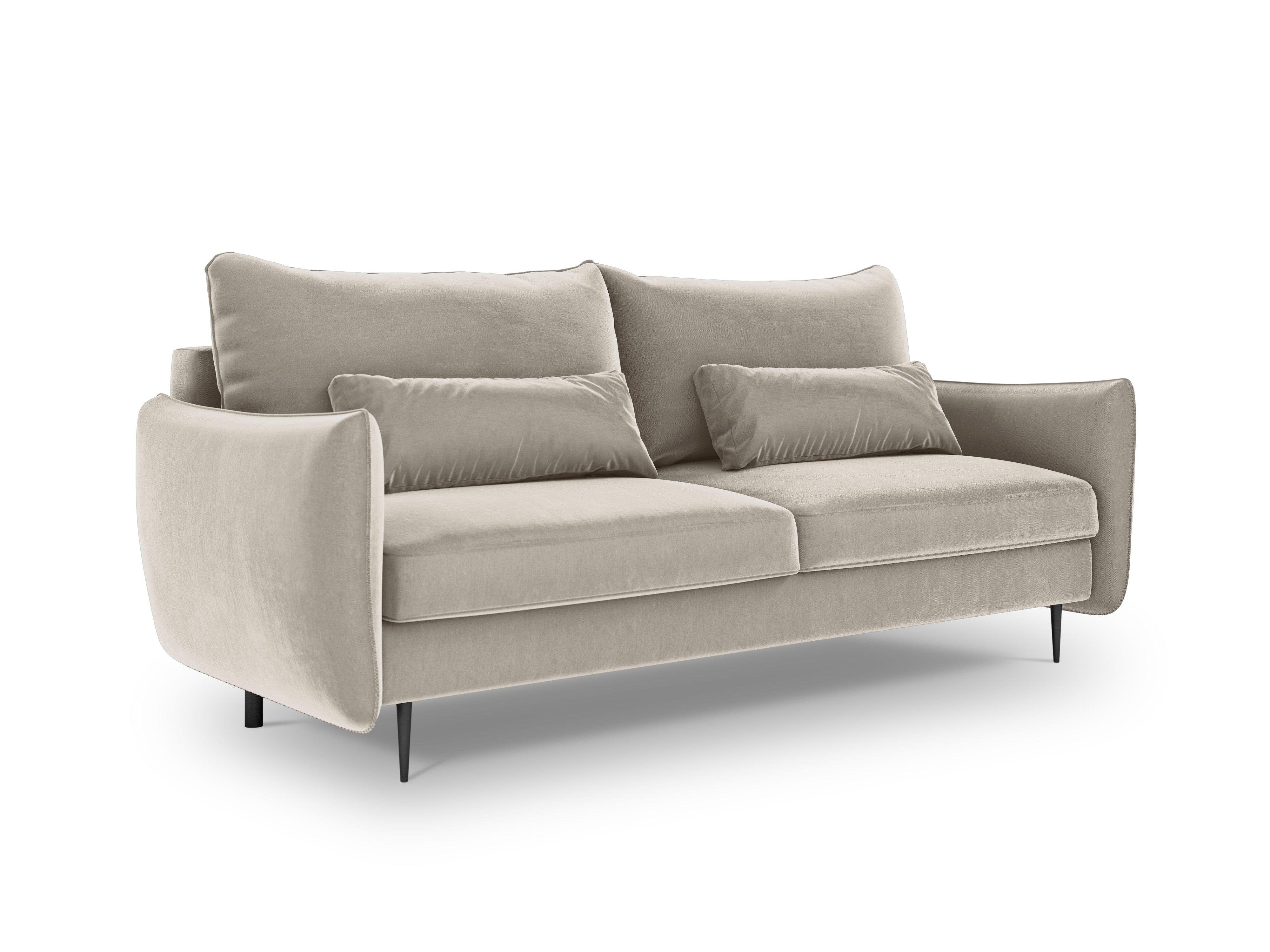 Sofa aksamitna z funkcją spania VERMONT beżowy Cosmopolitan Design Eye on Design