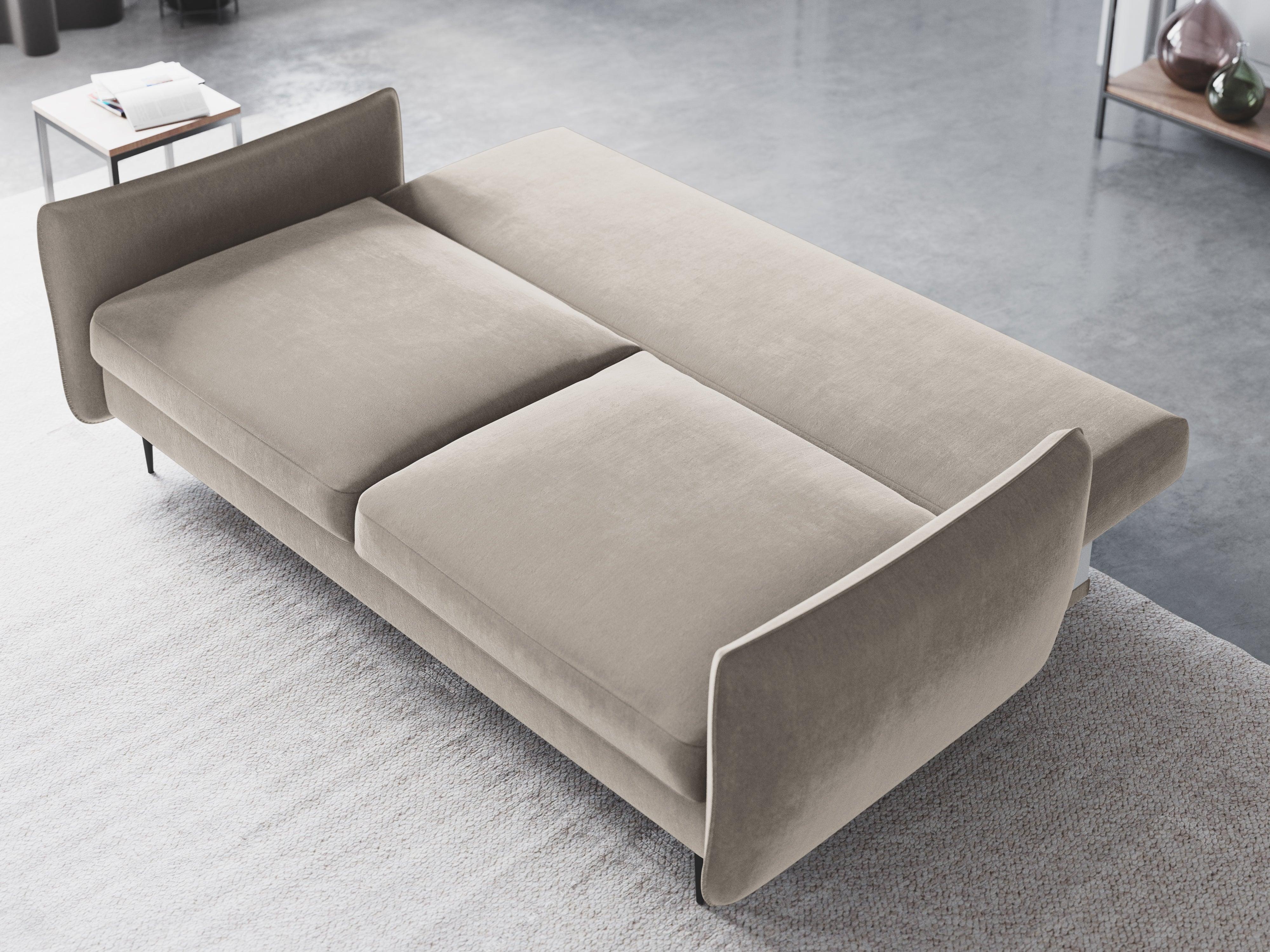 Sofa aksamitna z funkcją spania VERMONT beżowy Cosmopolitan Design Eye on Design