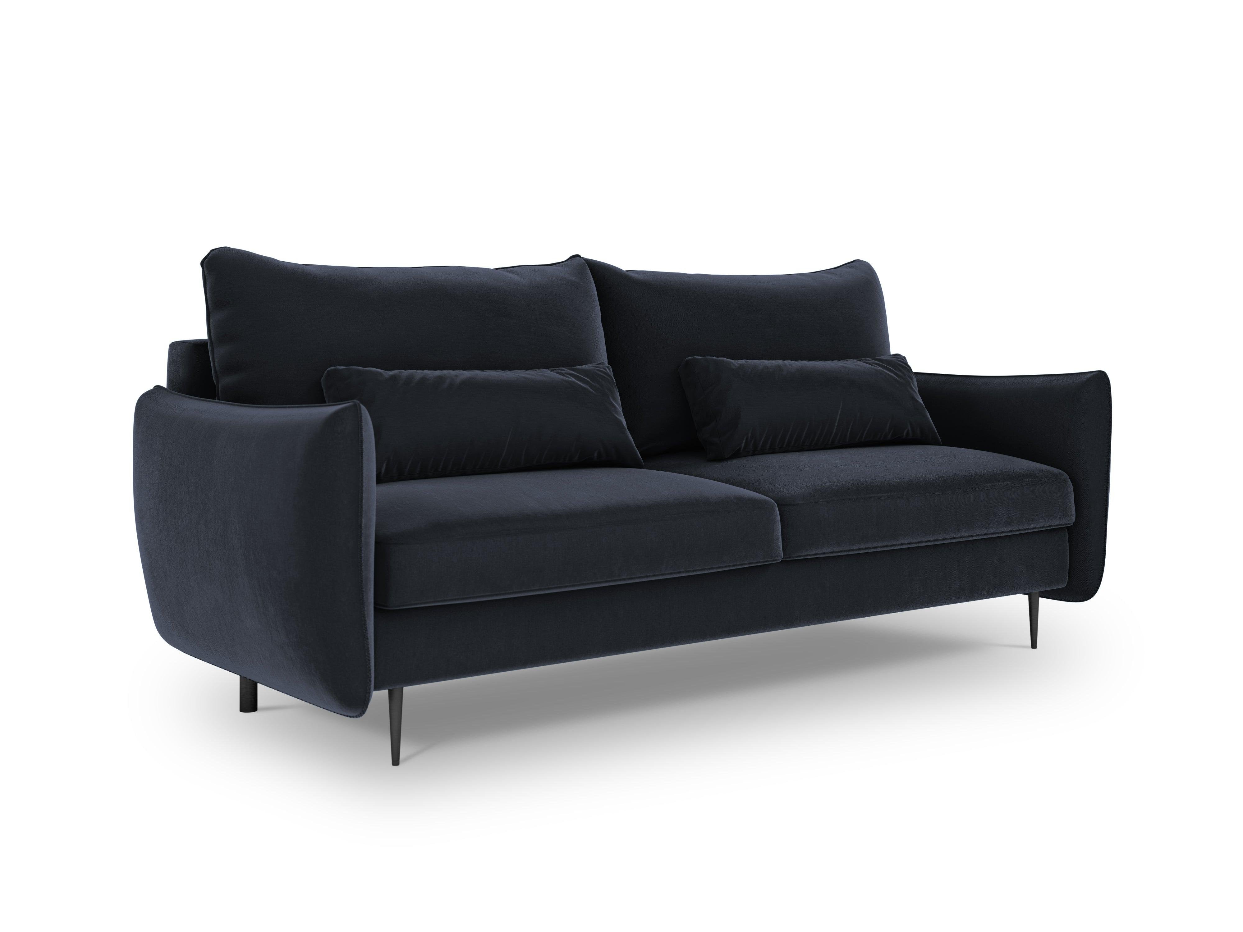 Sofa aksamitna z funkcją spania VERMONT granatowy Cosmopolitan Design Eye on Design