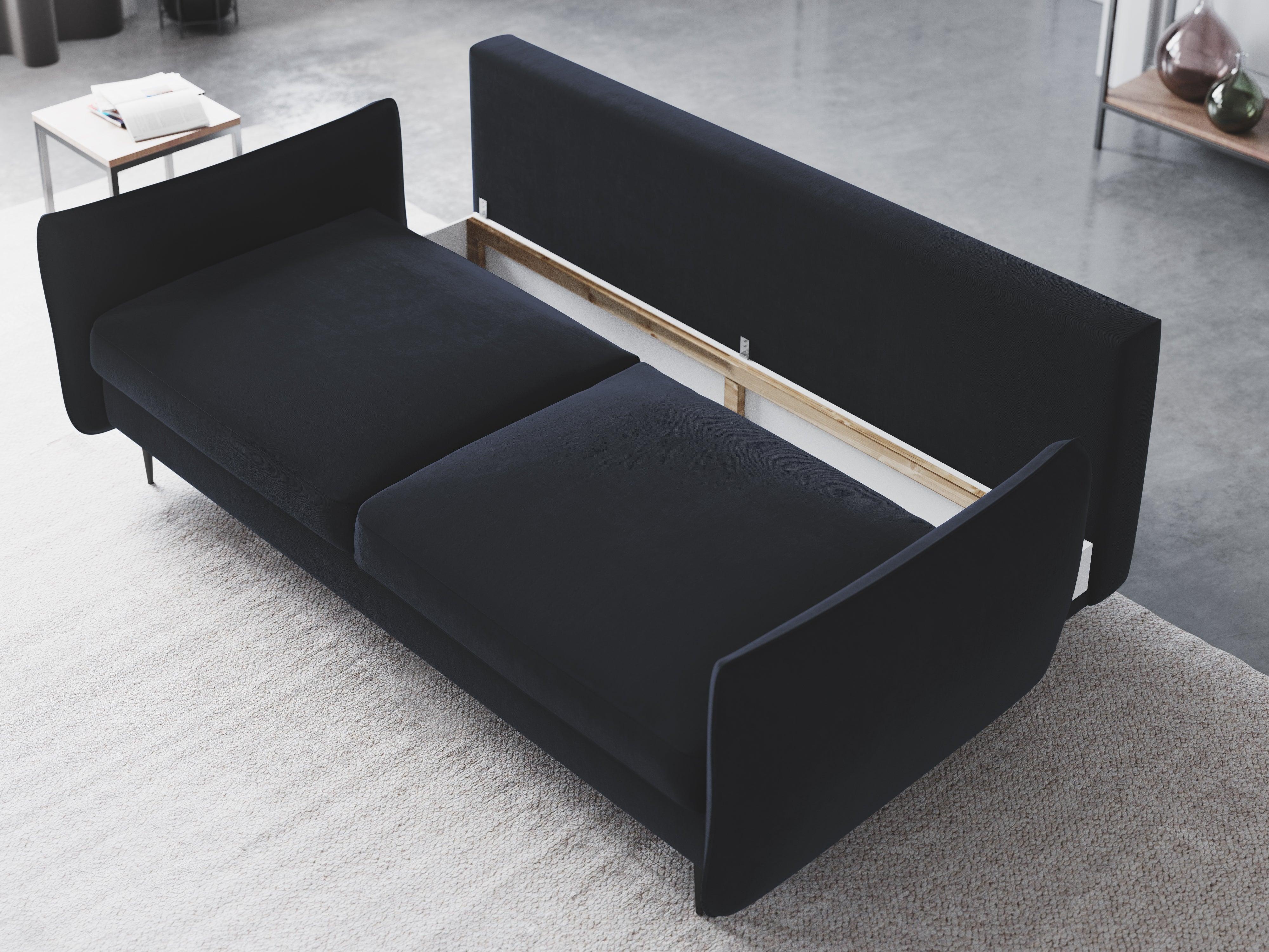 Sofa aksamitna z funkcją spania VERMONT granatowy Cosmopolitan Design Eye on Design