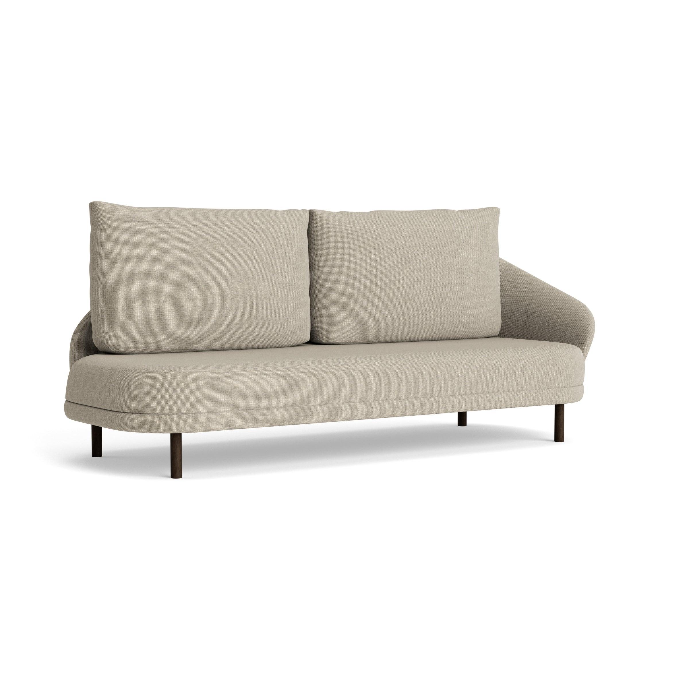 Sofa lewostronna NEW WAVE dębowy NORR11 ciemny dębowy tkanina beżowy Eye on Design