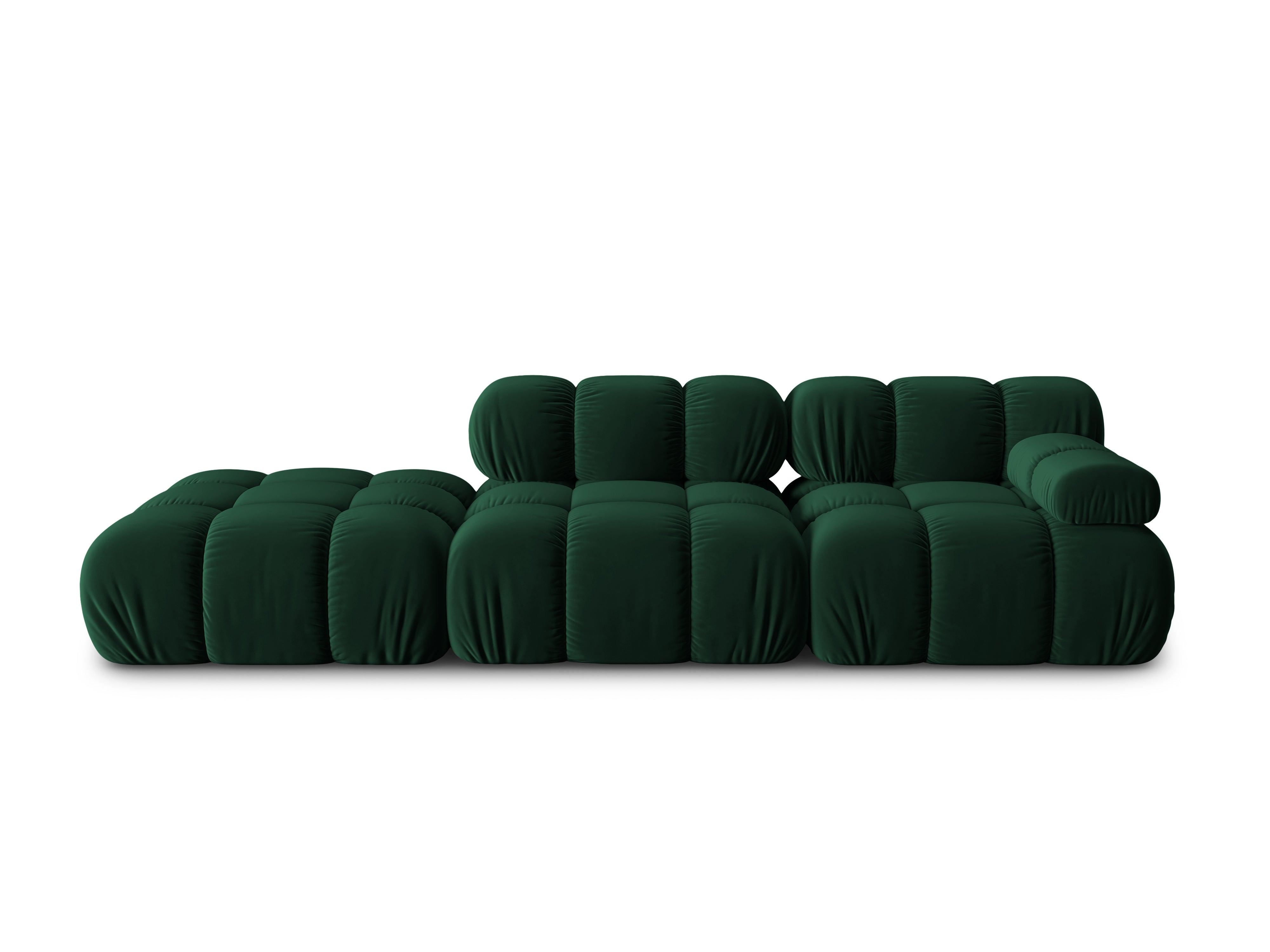 Sofa modułowa aksamitna lewostronna 4-osobowa TROPEA butelkowa zieleń Milo Casa Eye on Design