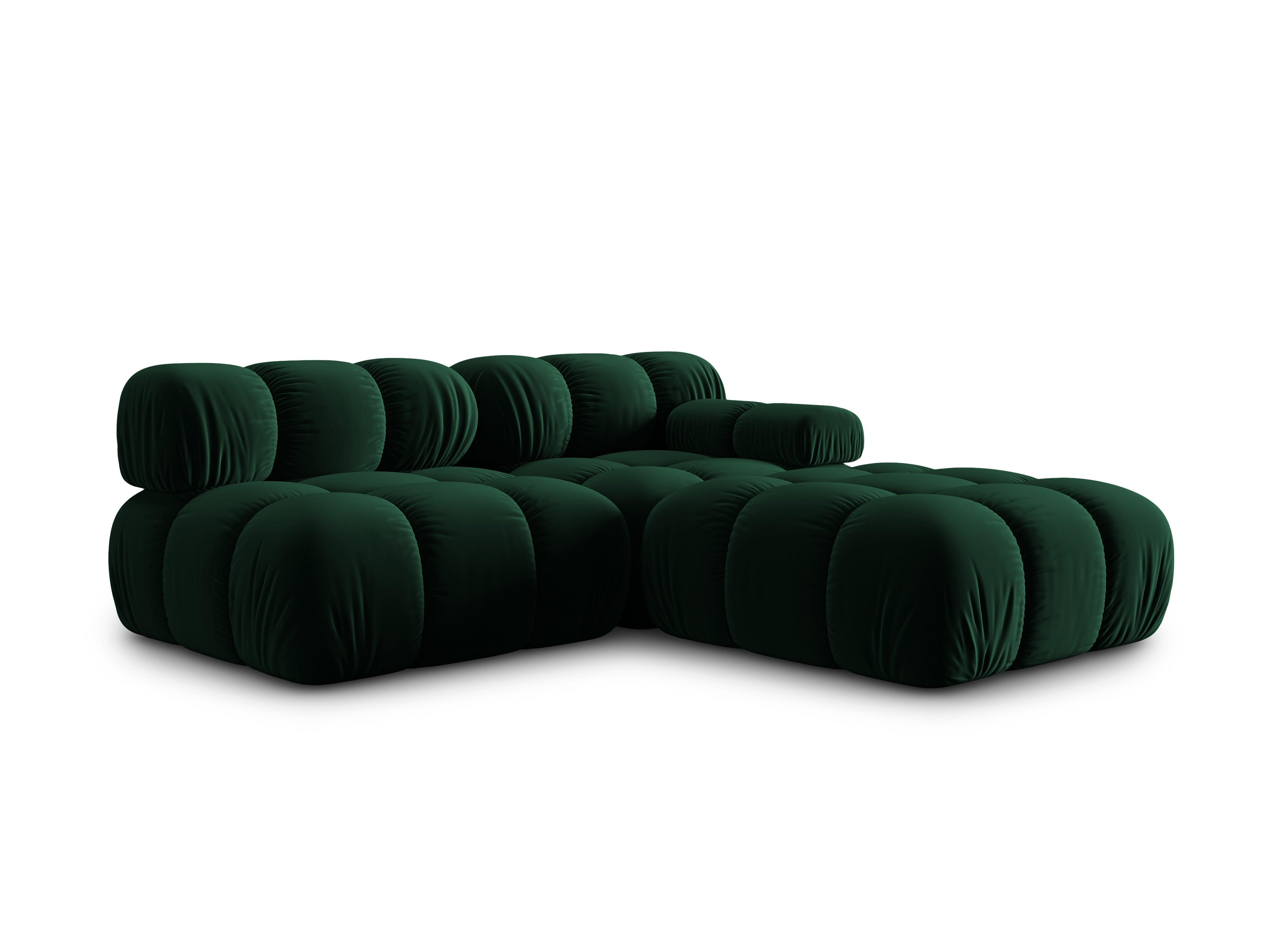 Sofa modułowa aksamitna lewostronna 4-osobowa TROPEA butelkowa zieleń Milo Casa Eye on Design