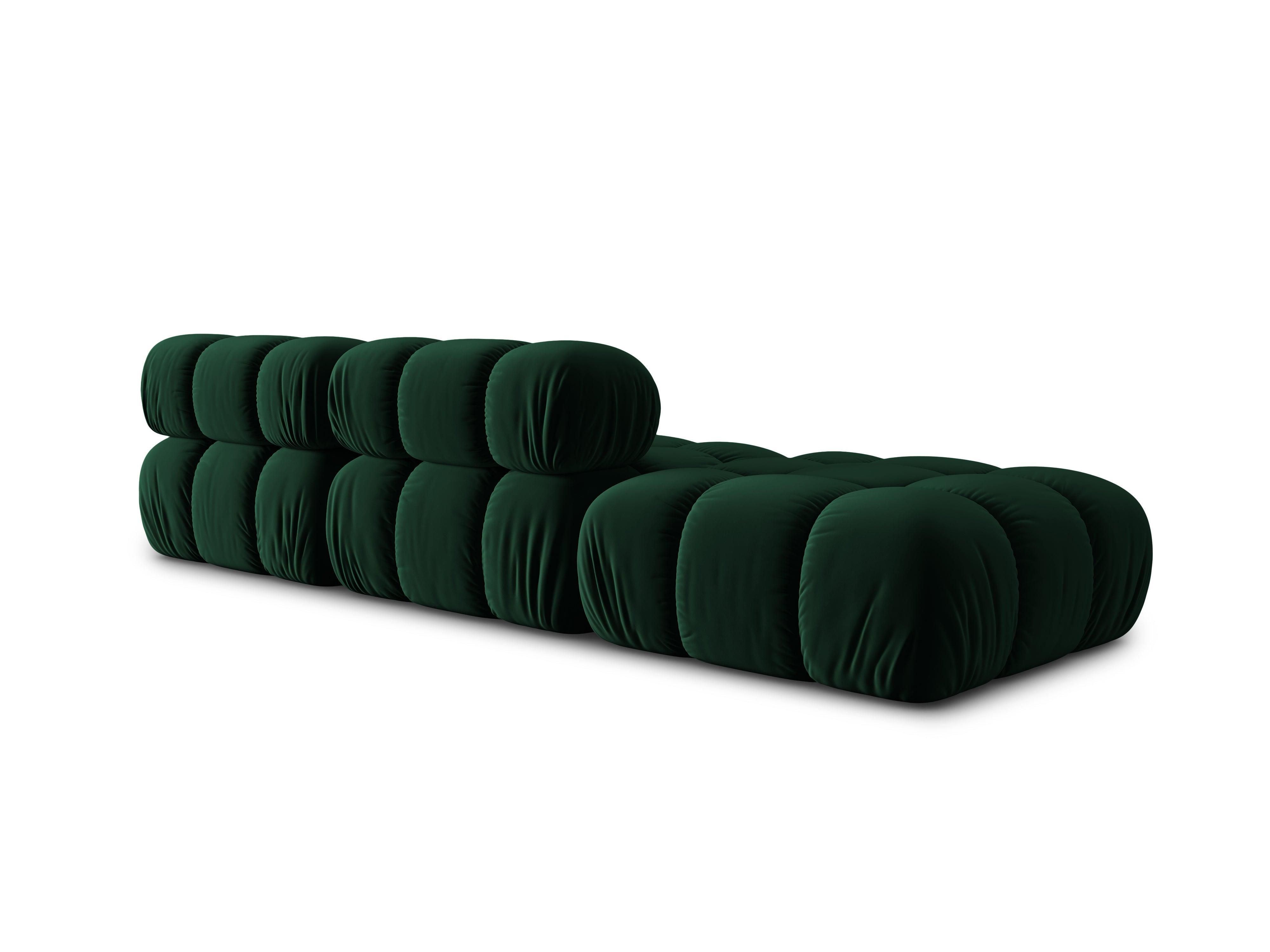 Sofa modułowa aksamitna lewostronna 4-osobowa TROPEA butelkowa zieleń Milo Casa Eye on Design